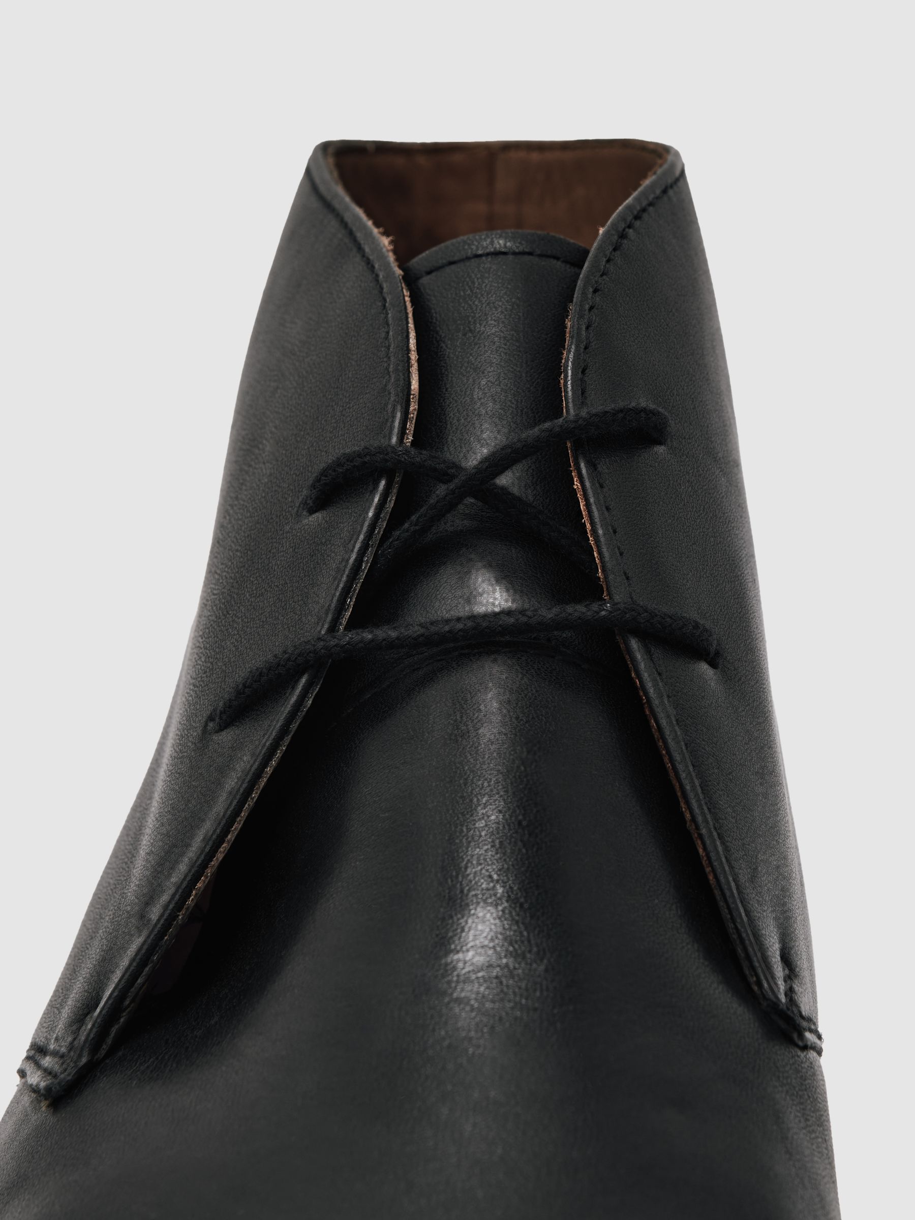 Leather Lace-up Chukka Boots in Black - image 2