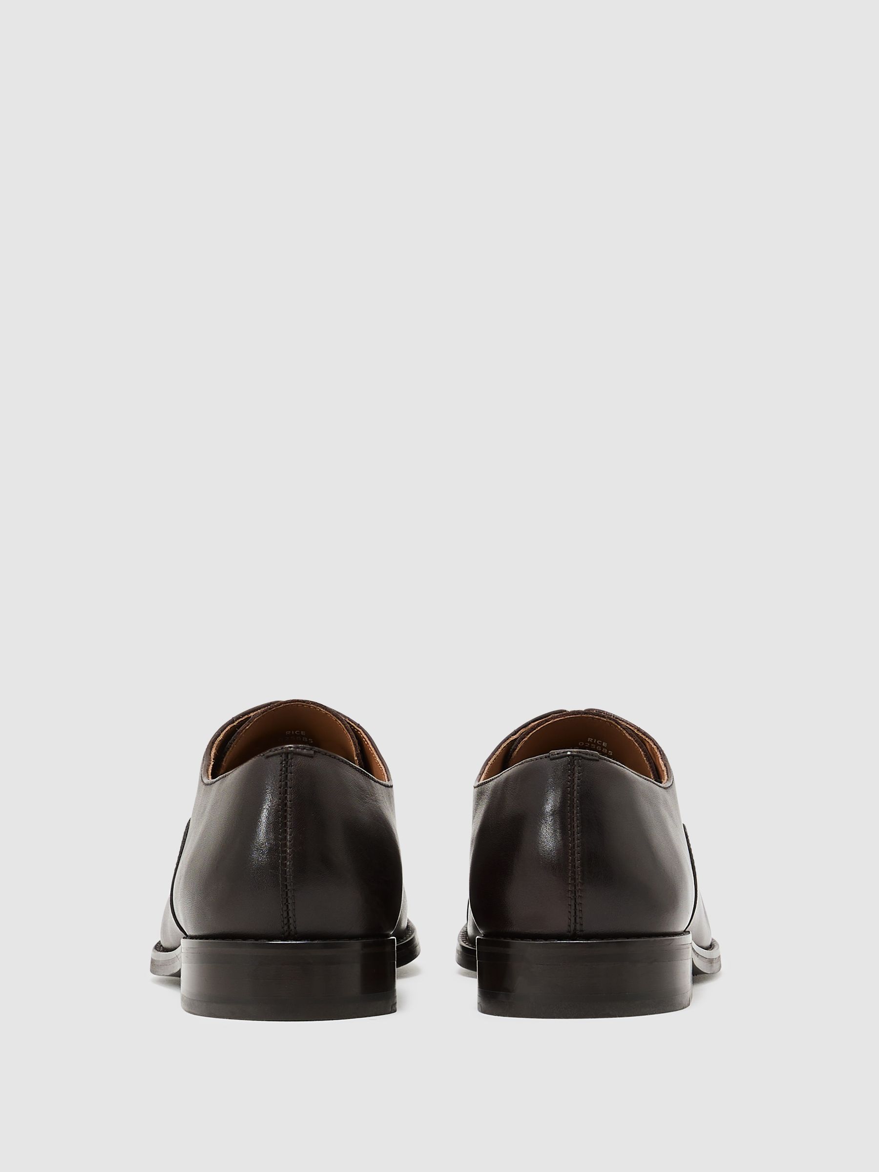 Leather Lace Up Oxford Shoes in Dark Brown - Image 5 of 8