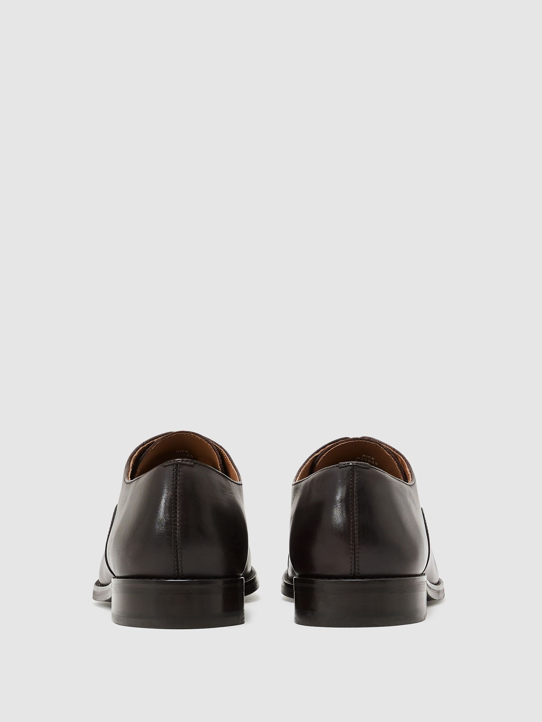 Leather Lace Up Oxford Shoes in Dark Brown - image 4