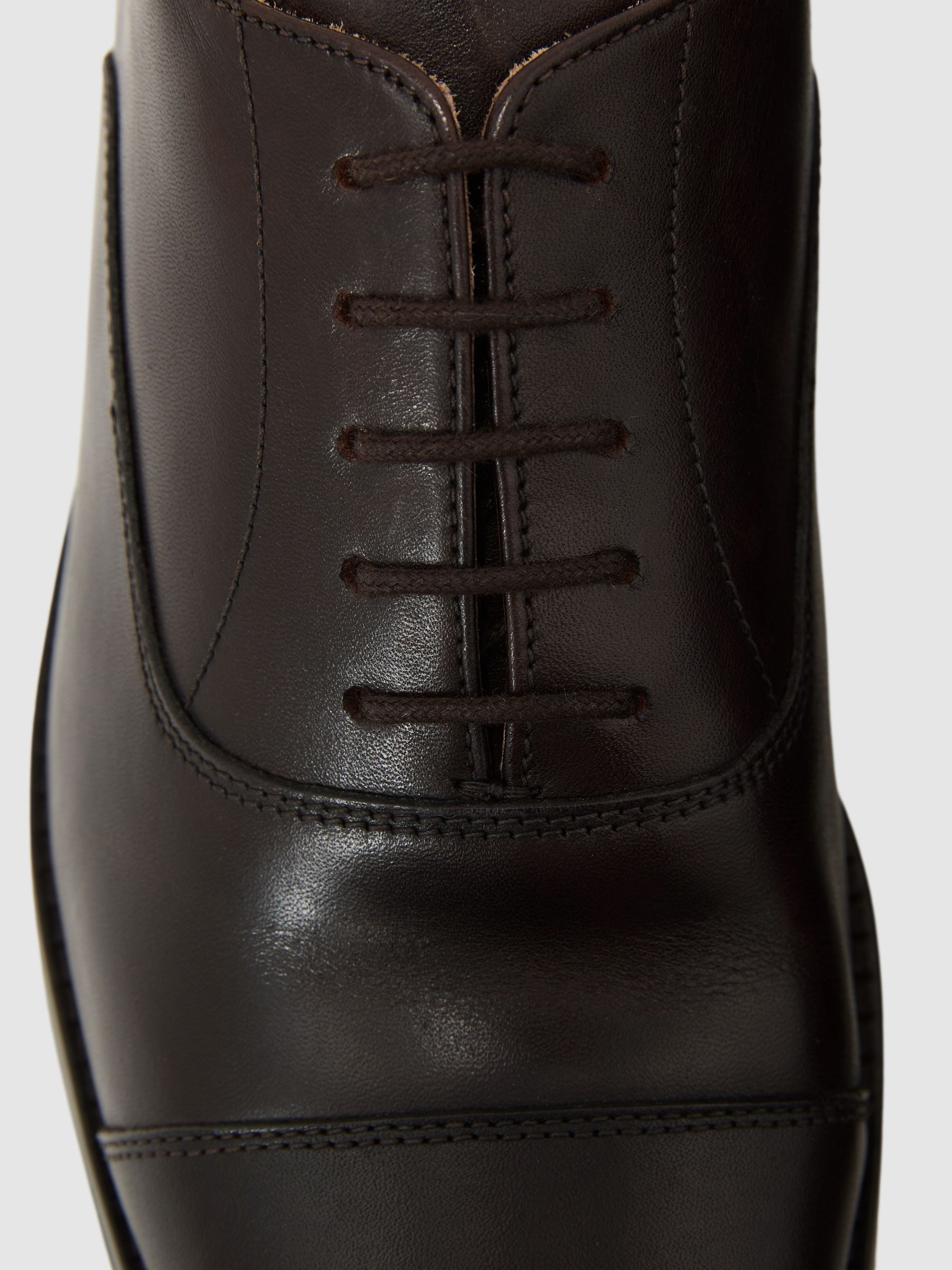 Leather Lace Up Oxford Shoes in Dark Brown - image 2