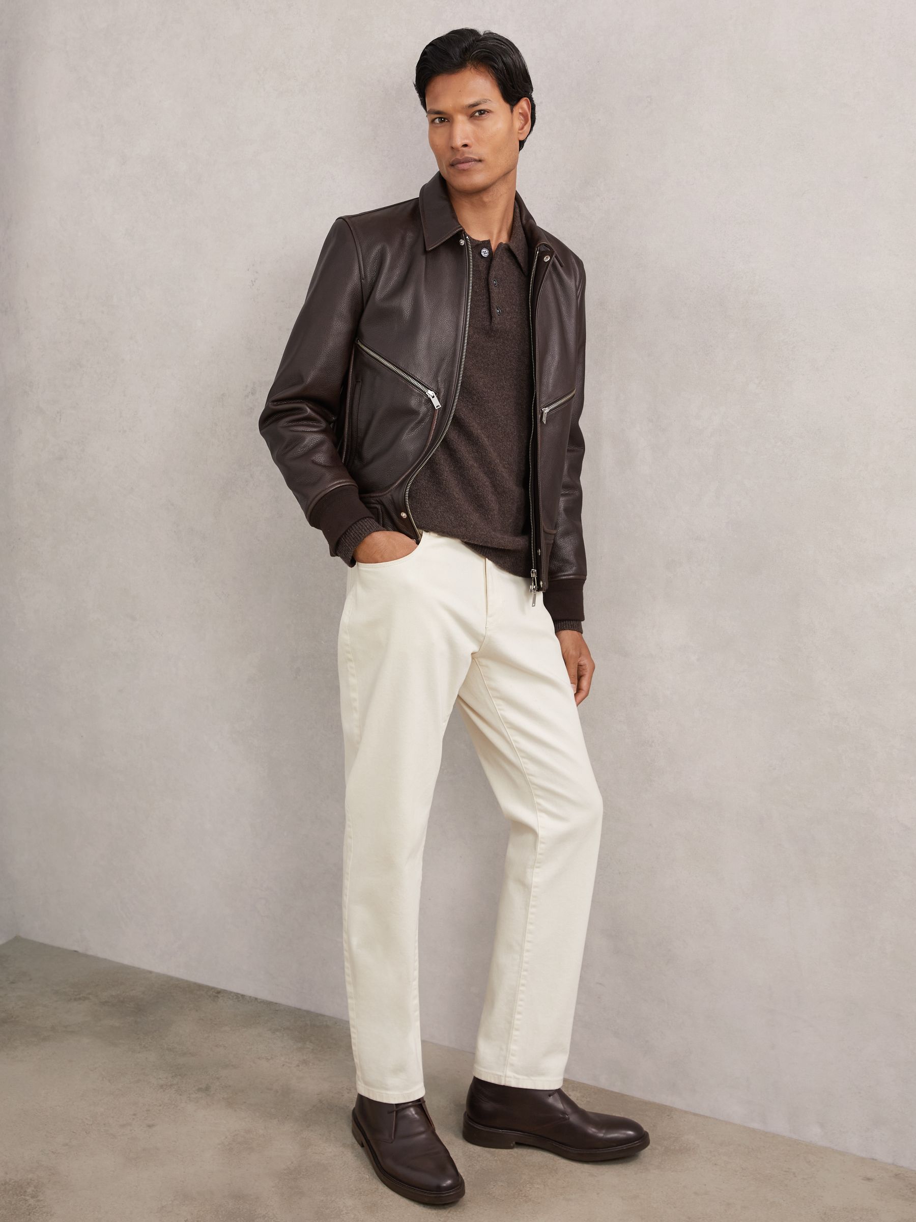 Leather Lace-Up Chukka Boots in Dark Brown - Image 2 of 5