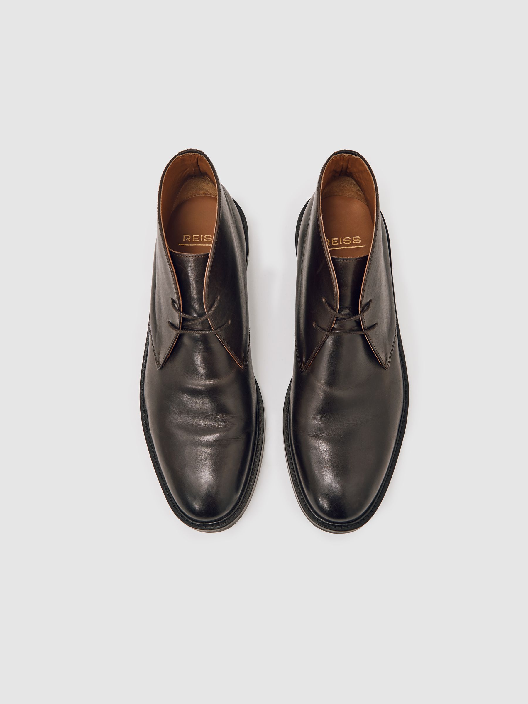 Leather Lace-up Chukka Boots in Dark Brown - image 3