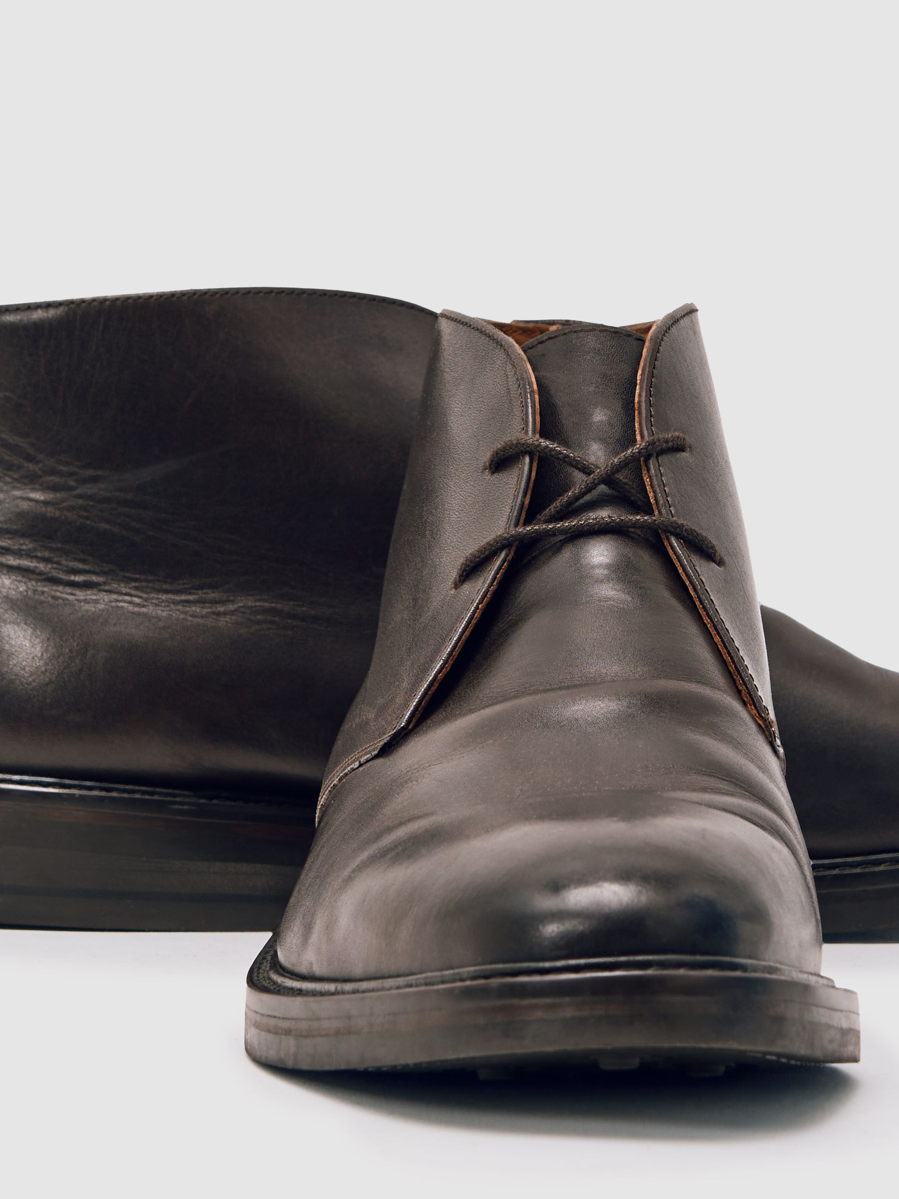 Leather Lace-Up Chukka Boots in Dark Brown - Image 5 of 5