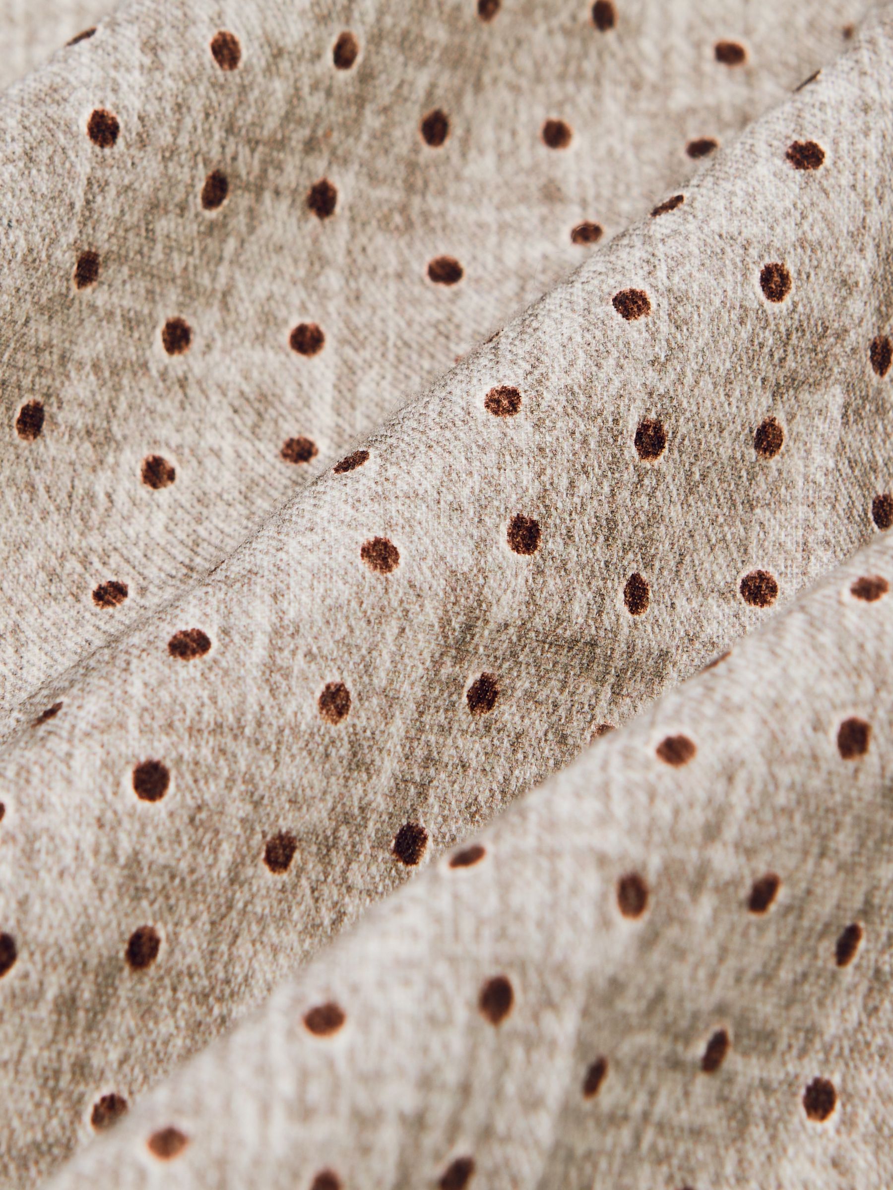 Wool-Cotton Polka-Dot Pocket Square in Grey Melange - image 3