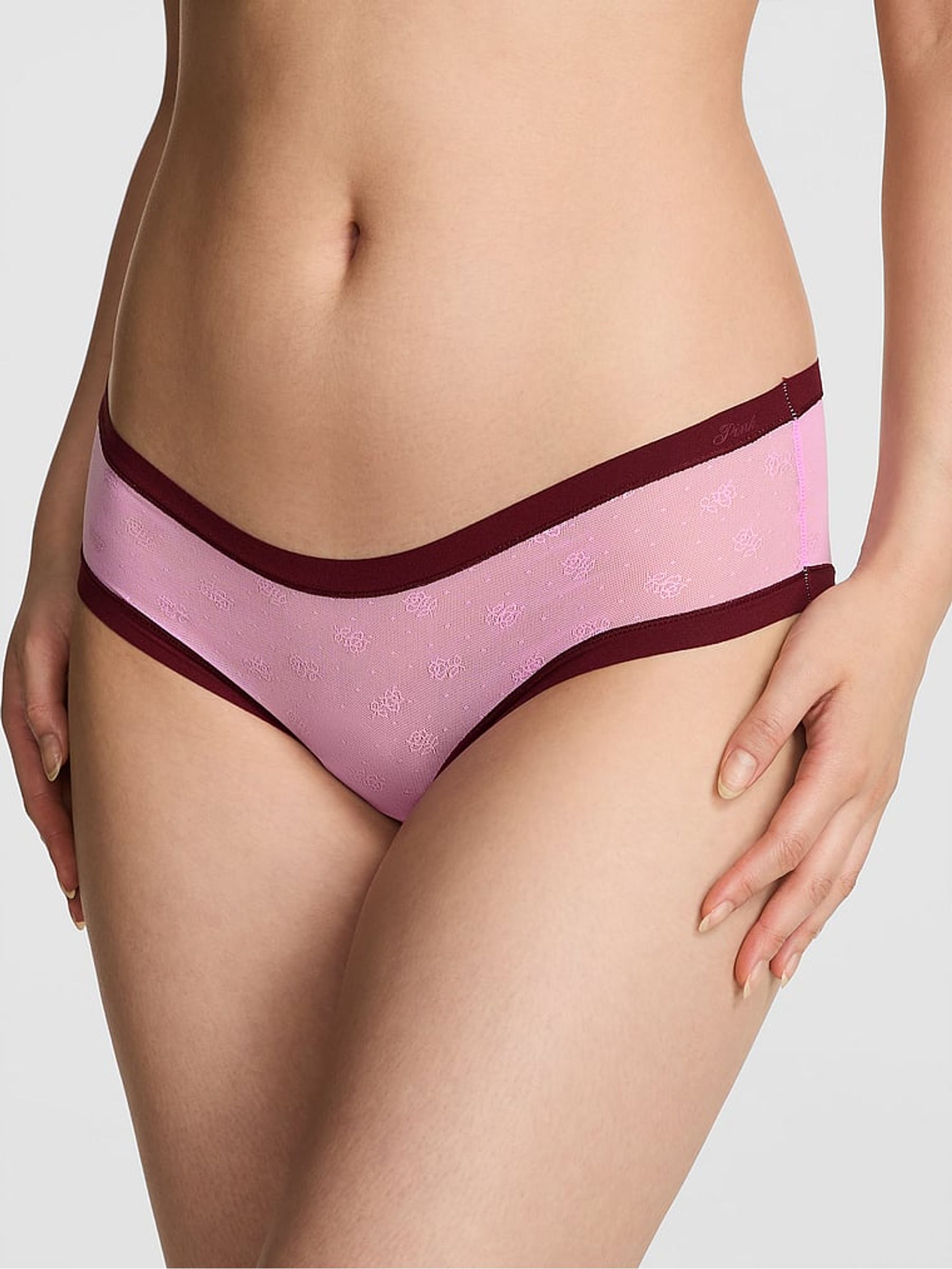 Pink Lollipop Cheeky No Show Rib Mesh Knickers - Image 1 of 3