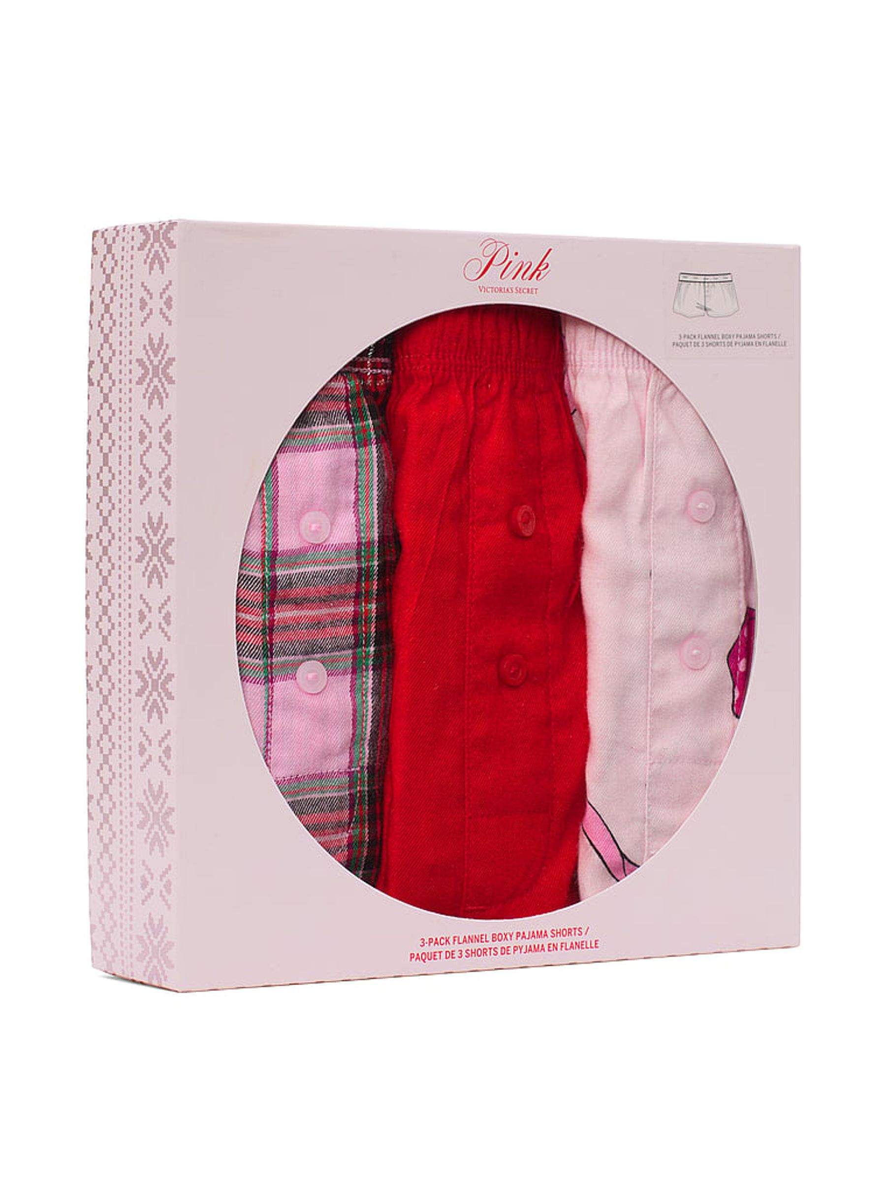 Red/ Pink Tartan/ Pink Bows 3 Pack Flannel Pyjama Bottoms - Image 1 of 2