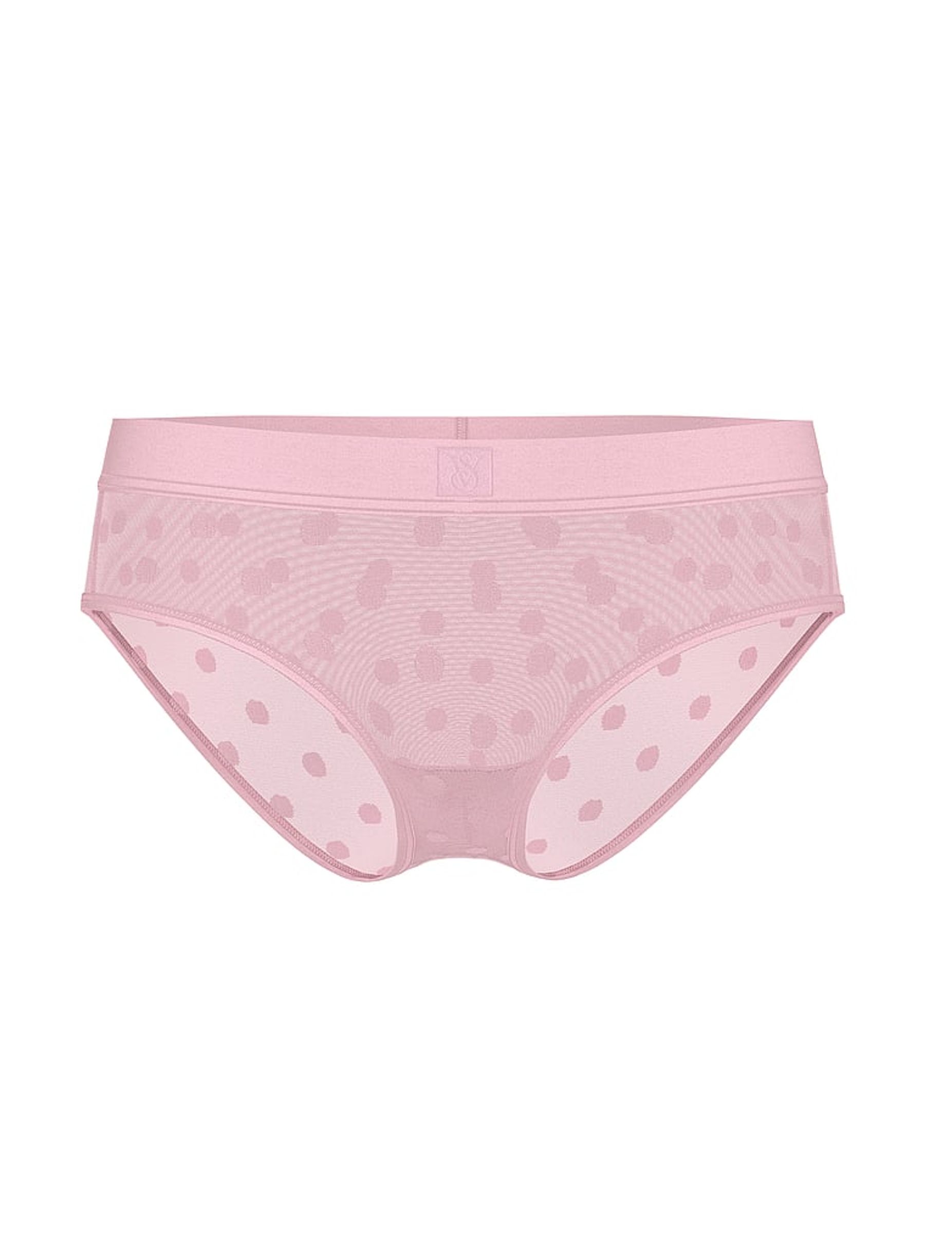 Pretty Blossom Dot Pink Hipster Sheer Logo Knickers - Image 3 of 3