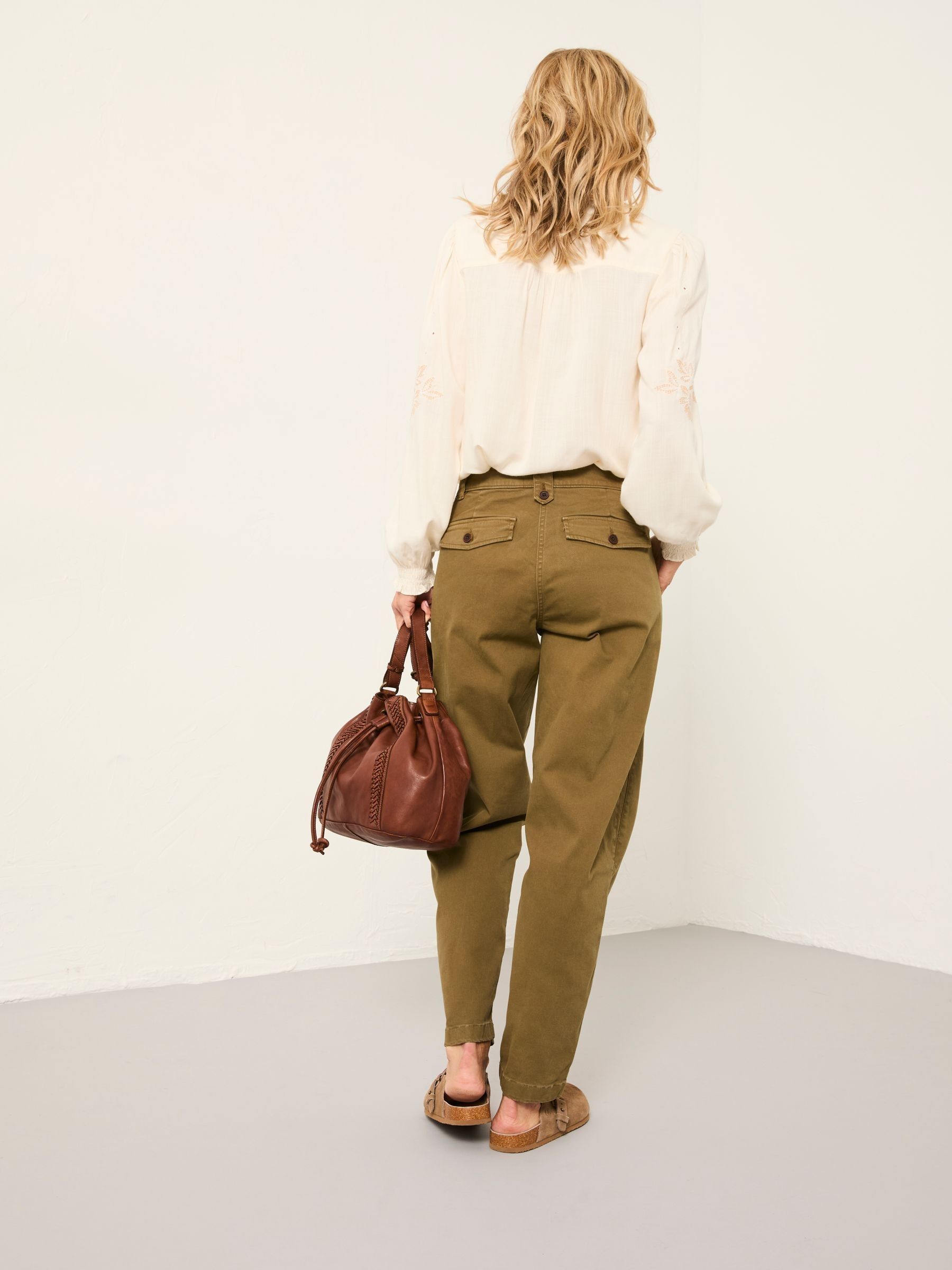 Ottilie Olive Green Tapered Leg Trouser - Image 2 of 7