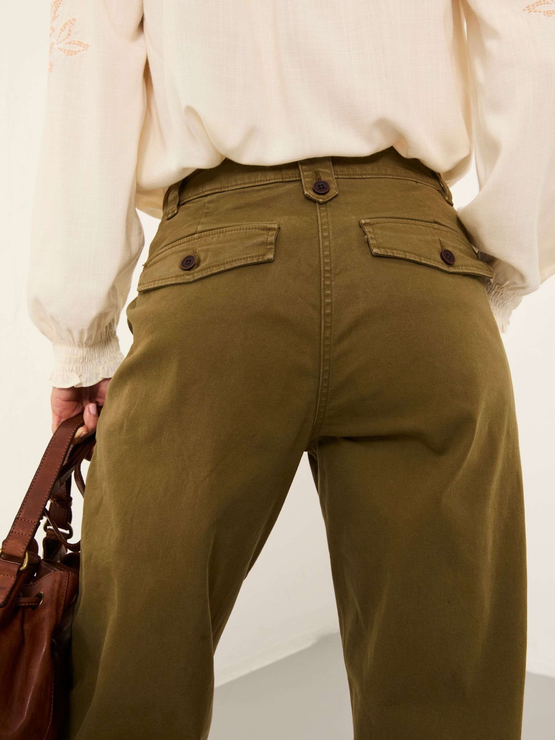 Ottilie Olive Green Tapered Leg Trouser - Image 4 of 7