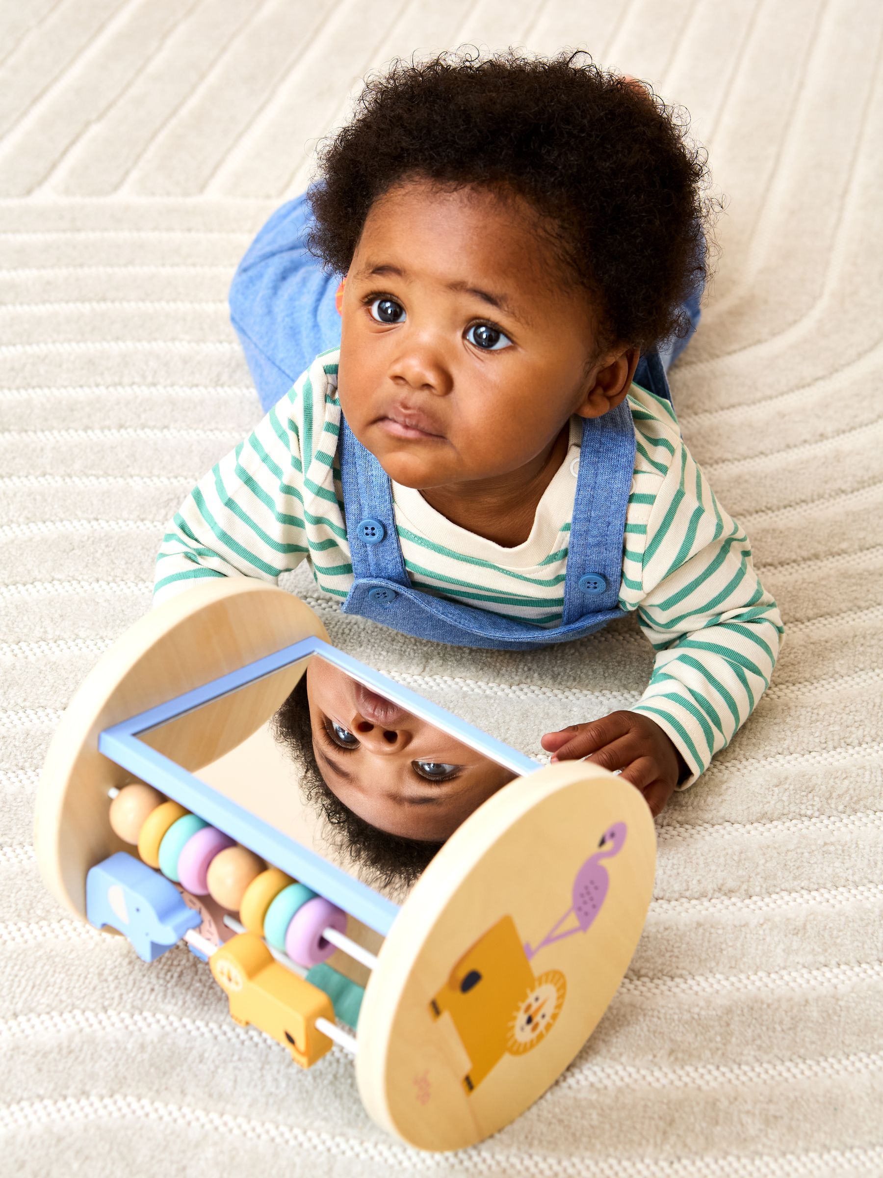 Safari Scandi Wooden Tummy Time Roller - Image 3 of 3