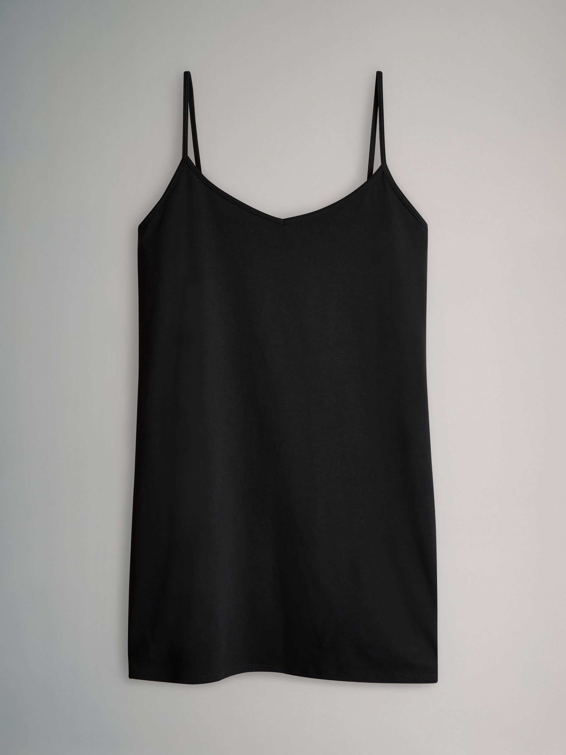 Black & White - 5 Pack Longline Thin Strap Vest Tops - Image 2 of 8 Black & White - 5 Pack Longline Thin Strap Vest Tops - Image 2 of 8