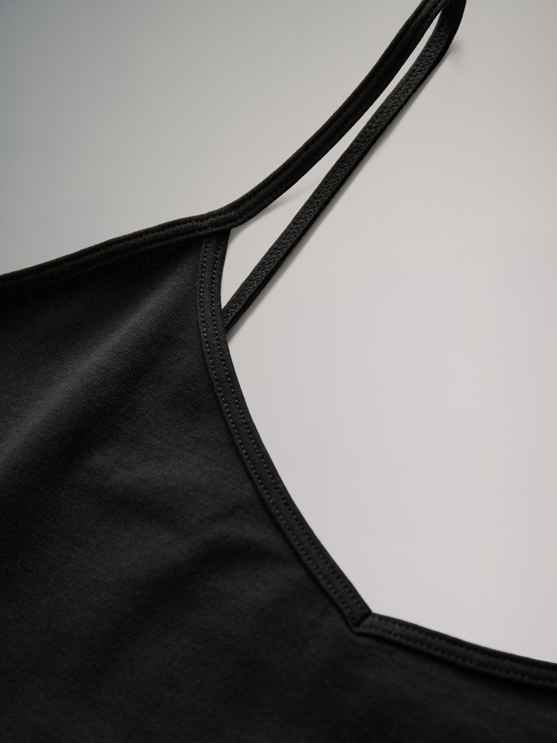 Black & White 5 Pack Longline Thin Strap Vest Tops - Image 6 of 6