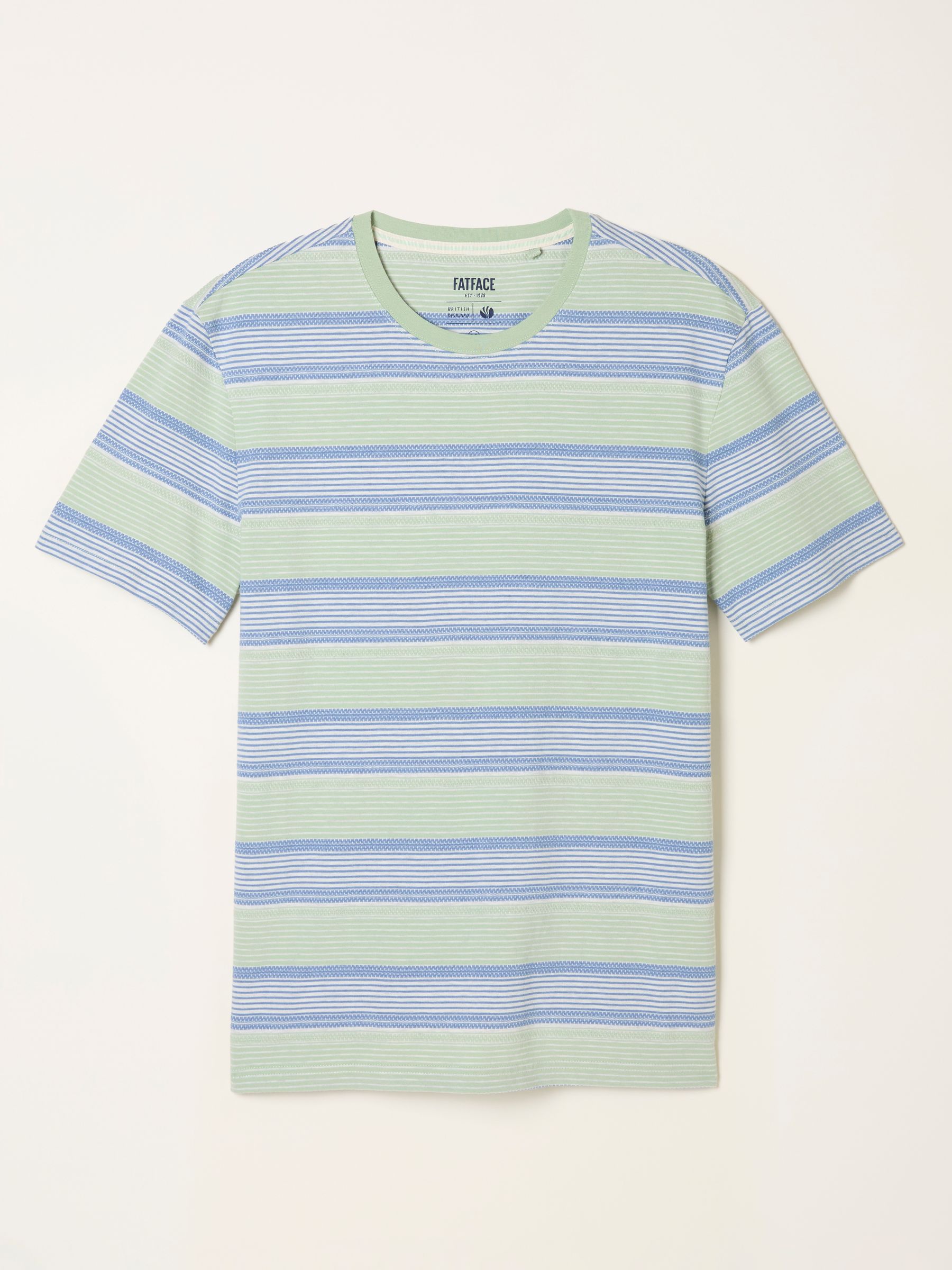 Turquoise Blue Stripe T-Shirt - Image 5 of 5 Turquoise Blue Stripe T-Shirt - Image 5 of 5