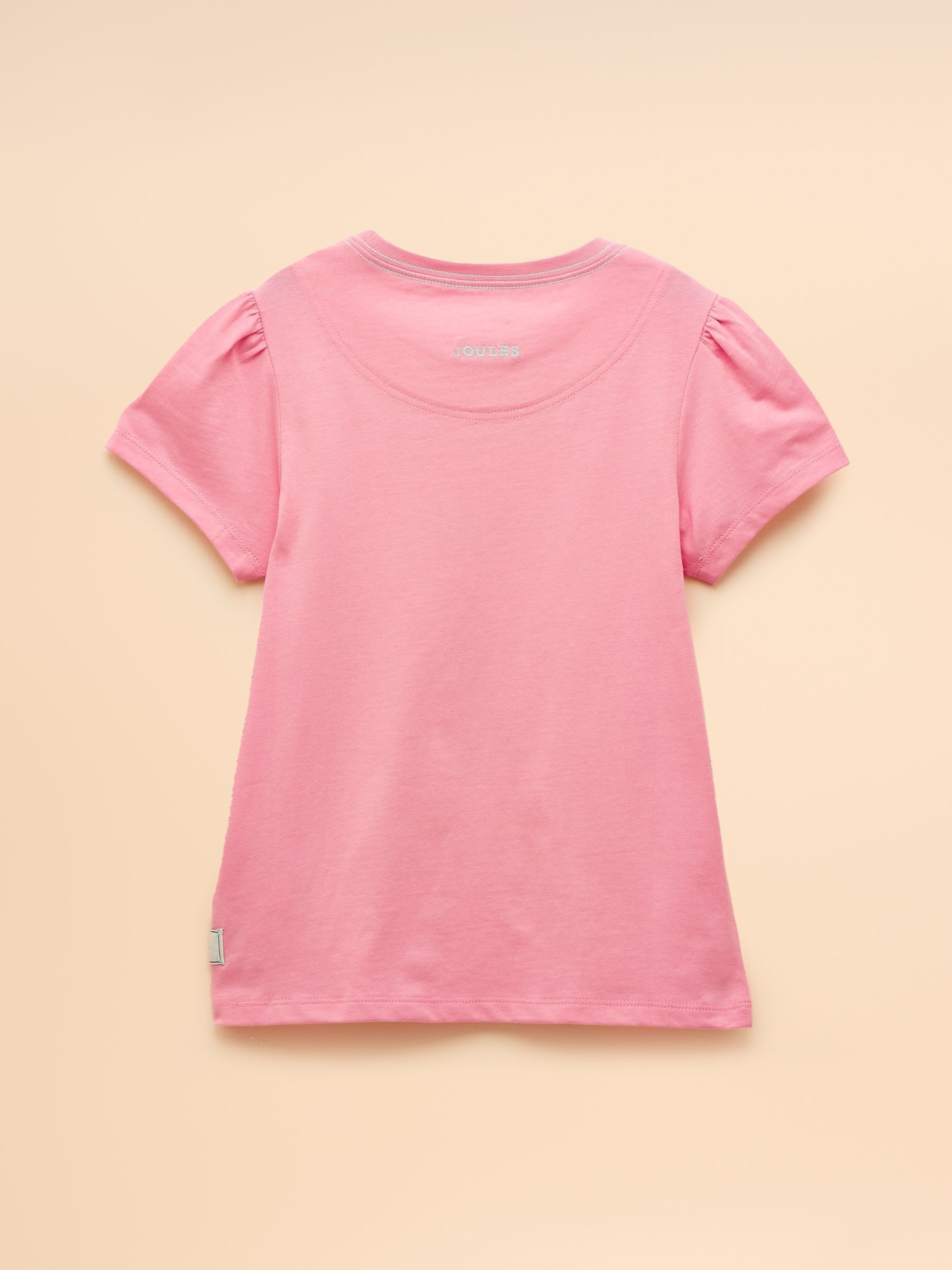 Girls' Astra Pink Applique Cotton T-Shirt - Image 2 of 4