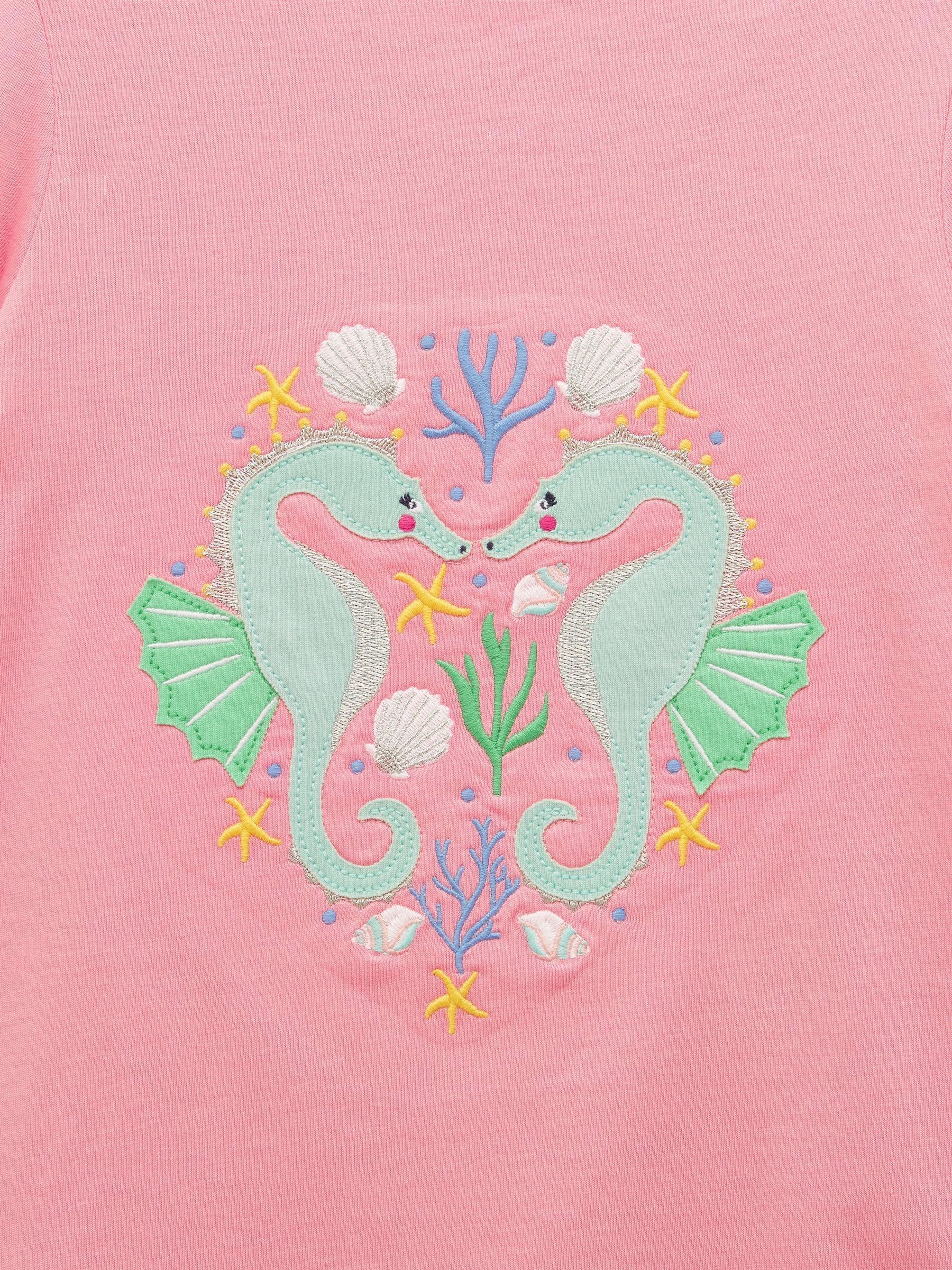 Girls' Astra Pink Applique Cotton T-Shirt - Image 3 of 4