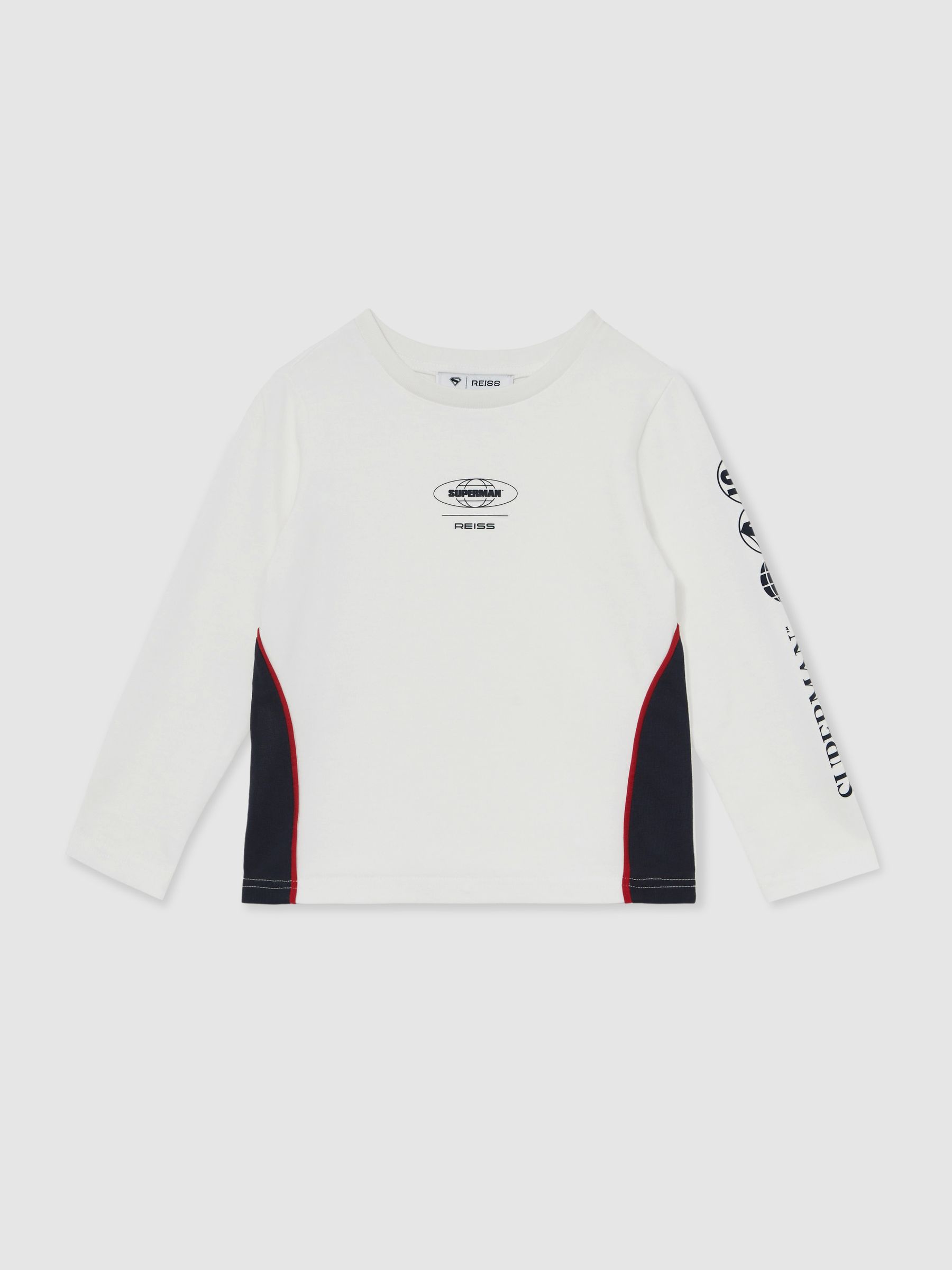 3-9 yrs Superman | Reiss Cotton Logo T-Shirt in White - Image 2 of 5