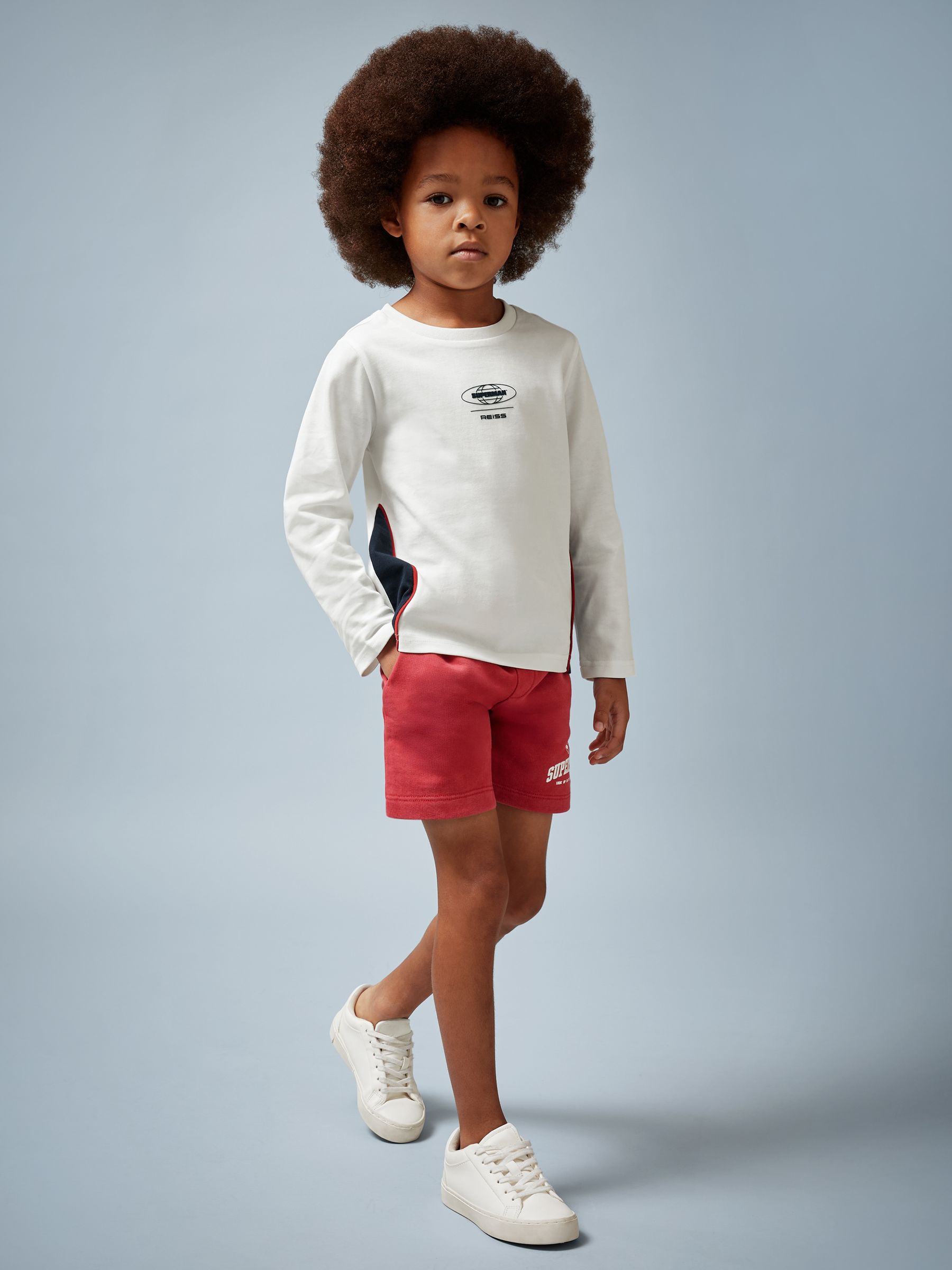 3-9 yrs Superman | Reiss Cotton Logo T-Shirt in White - Image 4 of 5