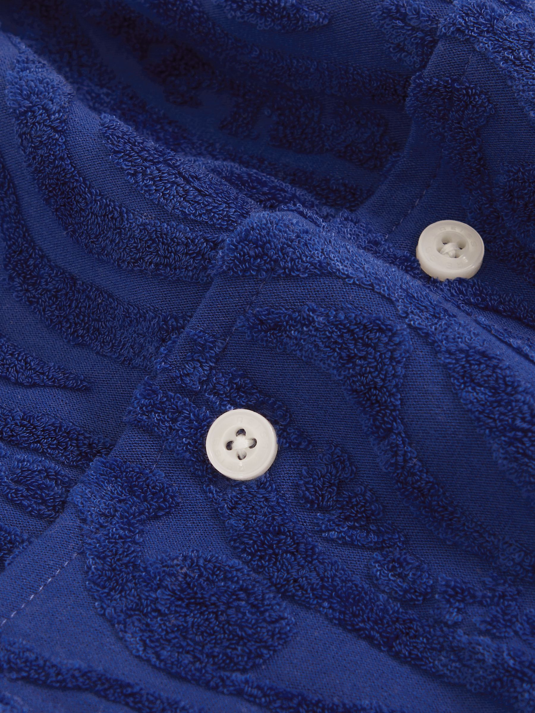 3-9 yrs SmileyWorld | Reiss Wave Texture Shirt in Bright Blue - Image 4 of 4