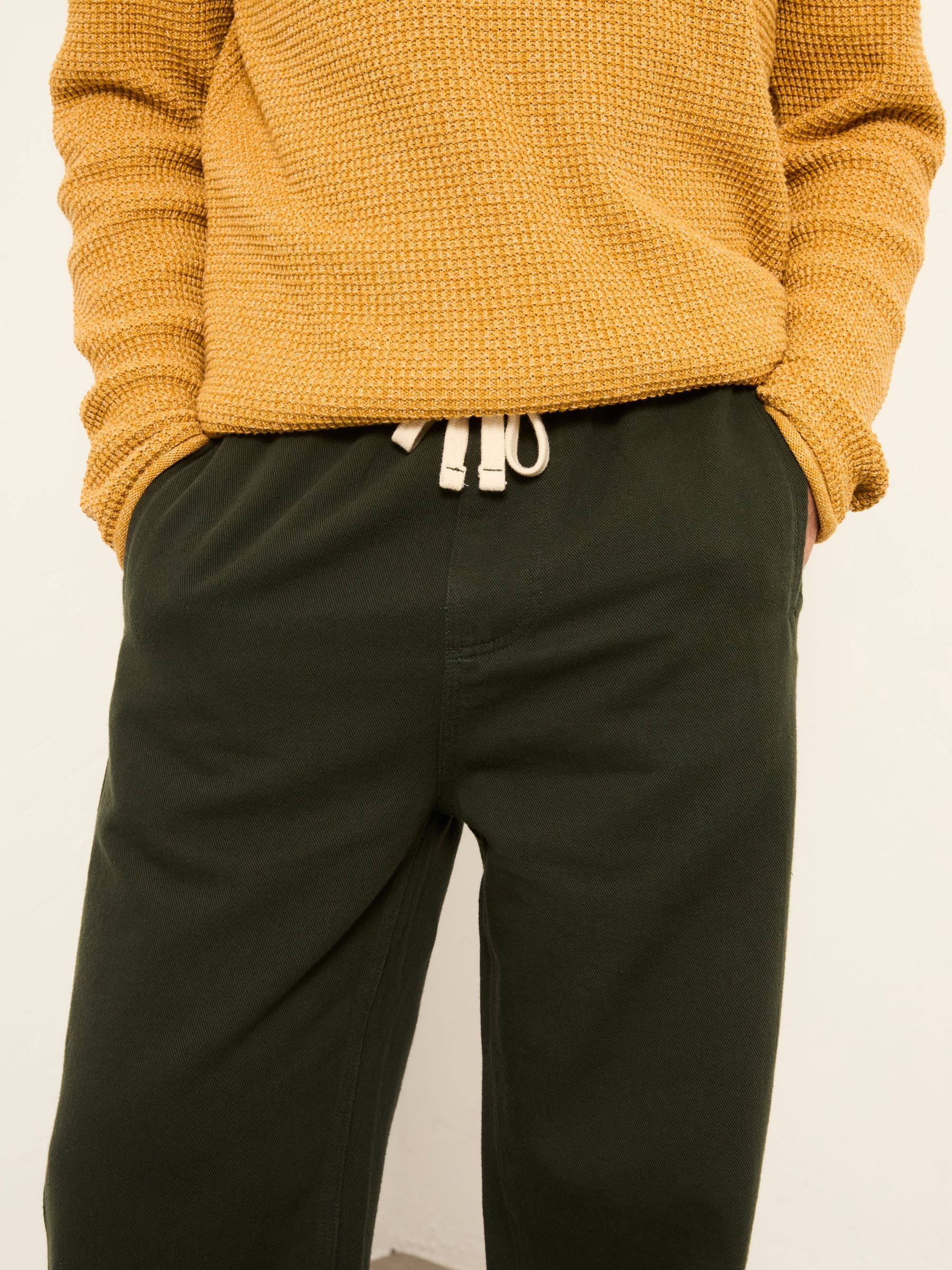 Ladram Dark Green Relaxed Pull On Trousers - Image 5 of 6