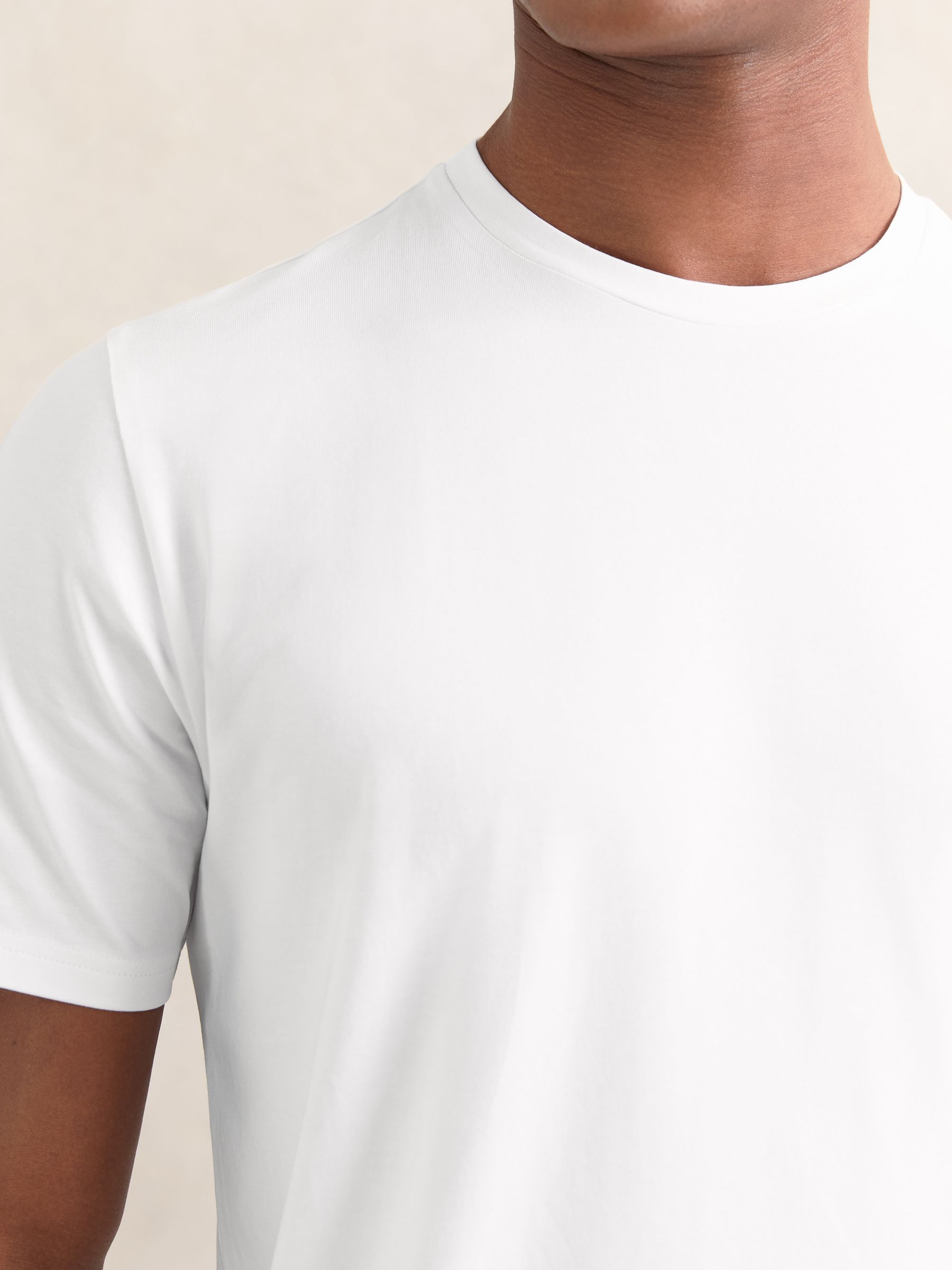 Stretch-Cotton Loungewear T-Shirts 2 Pack in White - Image 3 of 5