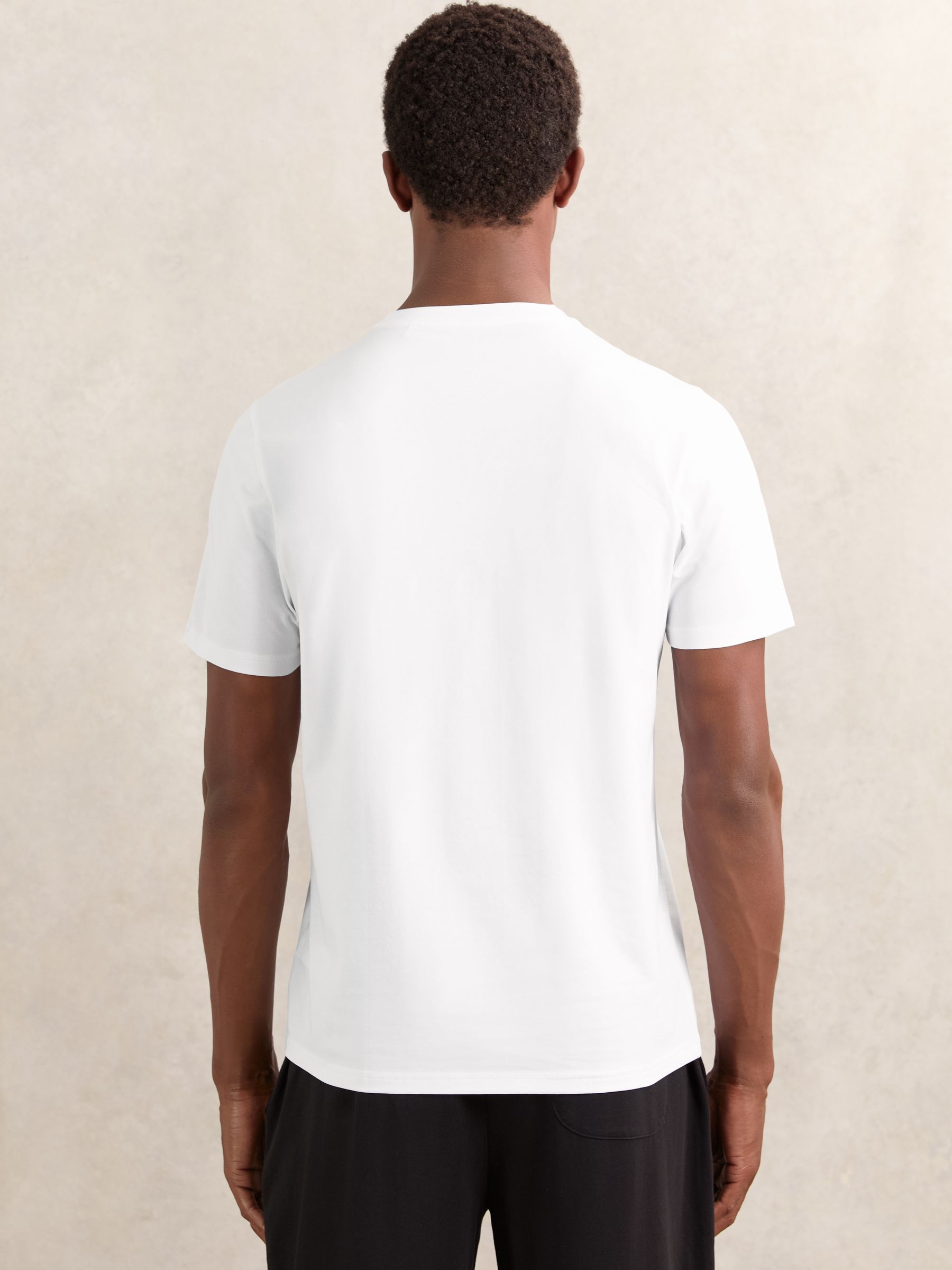 Stretch-Cotton Loungewear T-Shirts 2 Pack in White - Image 4 of 5