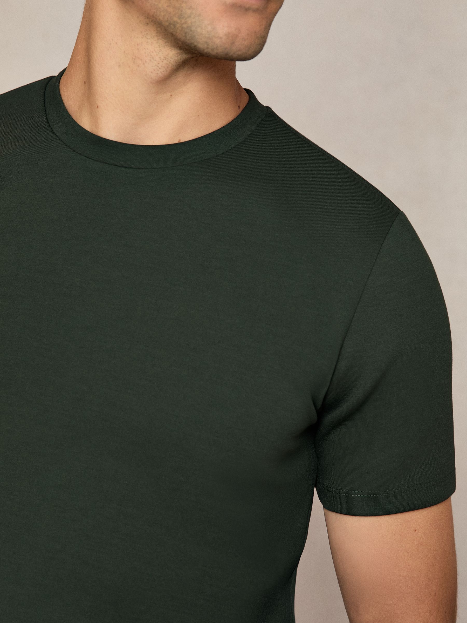 Premium Interlock Crew-Neck T-Shirt in Dark Sage Green - image 5