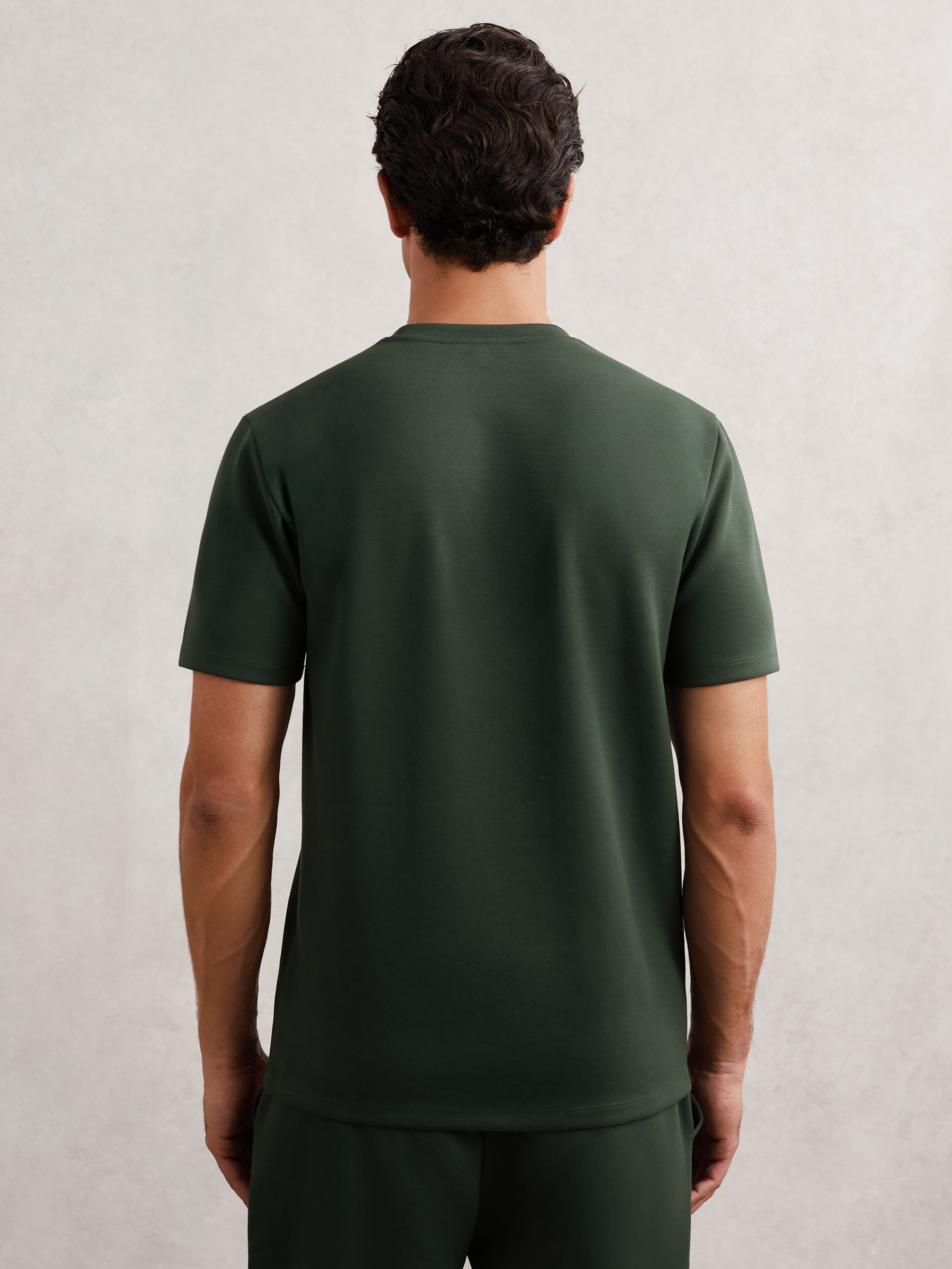 Interlock Jersey Crew Neck T-Shirt in Dark Sage Green - Image 5 of 6