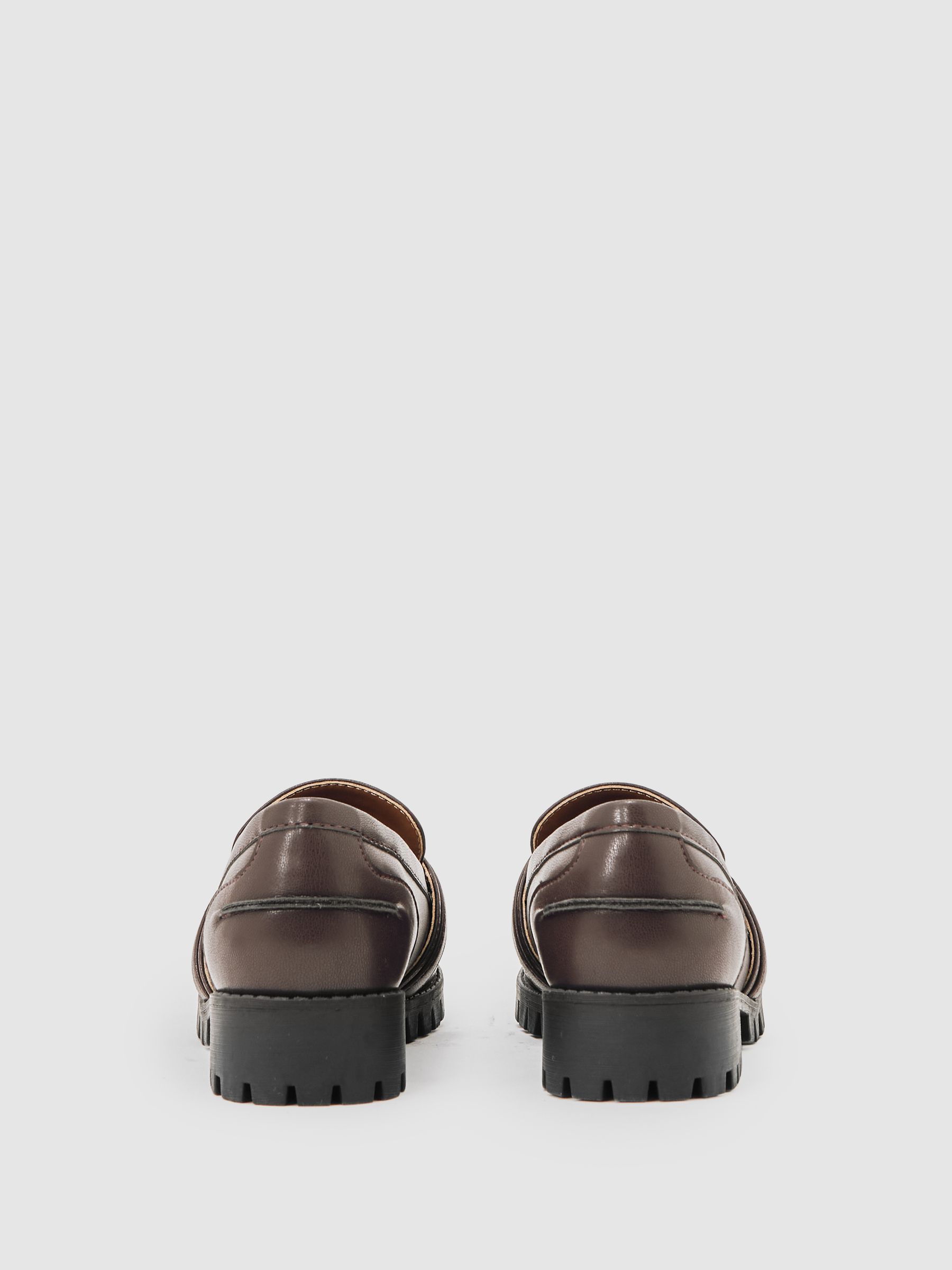 Chunky Lug-Sole Loafers in Burgundy - Image 3 of 4