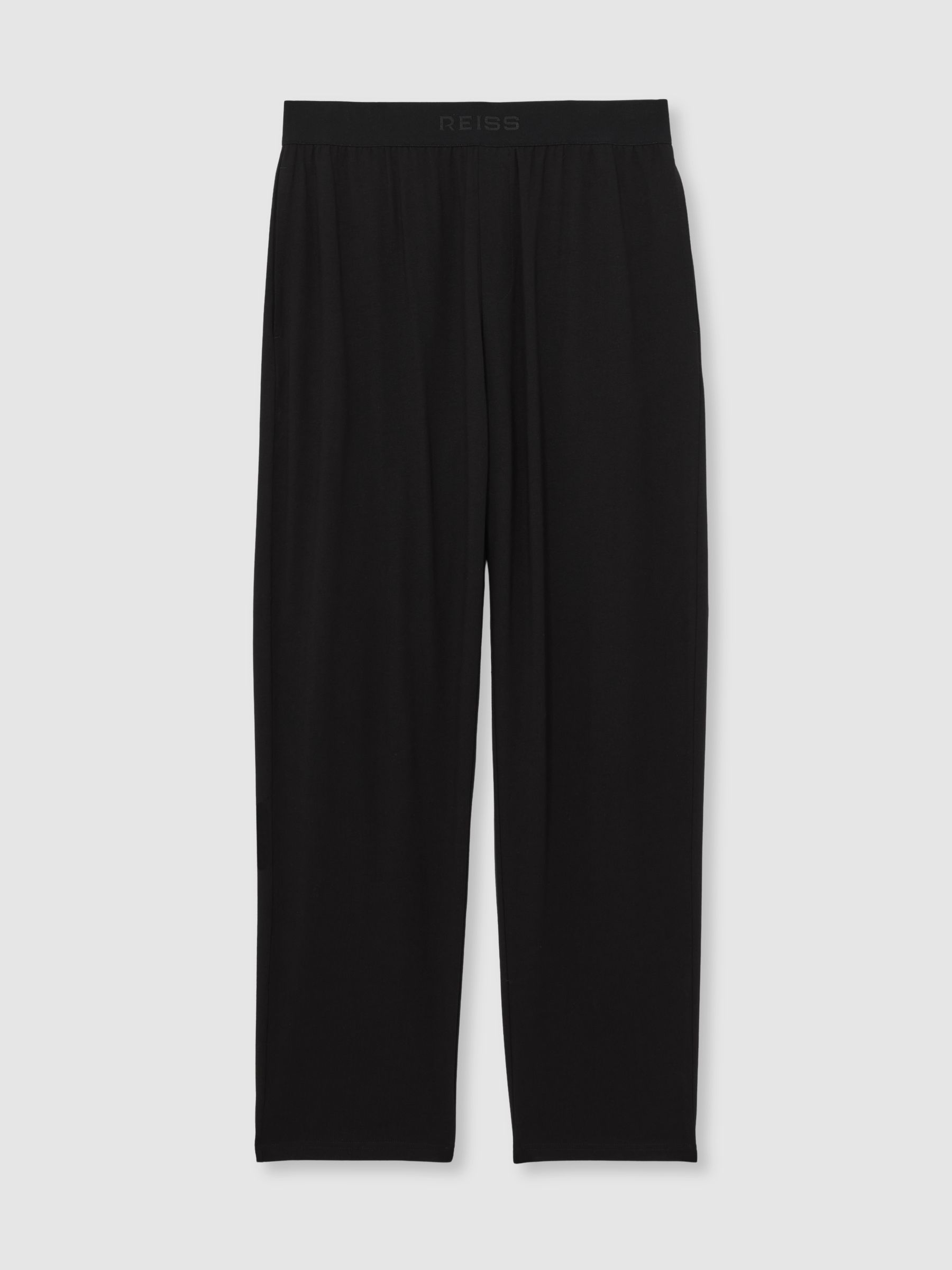 Cotton Jersey Logo-Waistband Joggers with Stretch in Black - Image 2 of 7