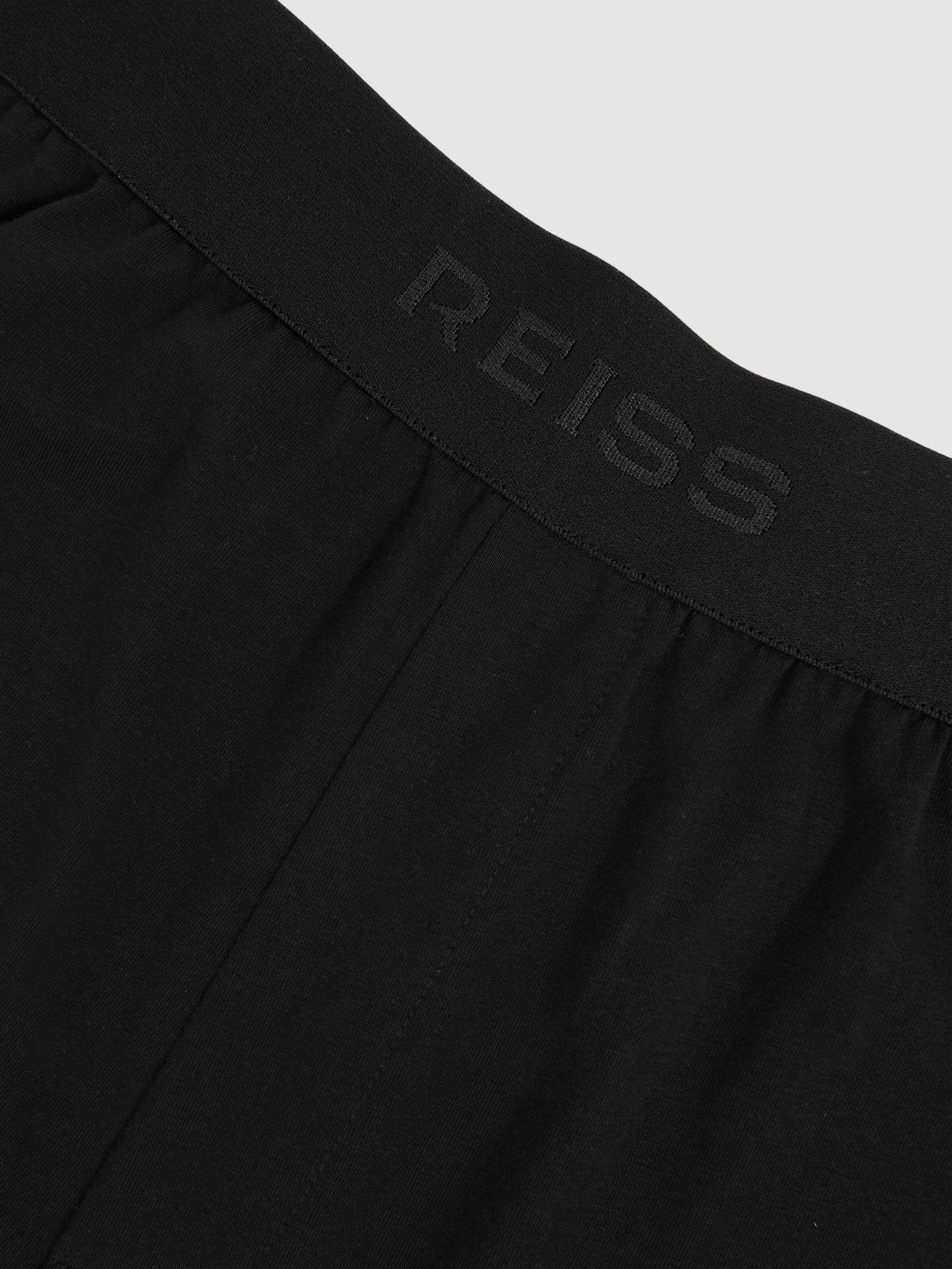 Cotton Jersey Logo-Waistband Joggers with Stretch in Black - image 3