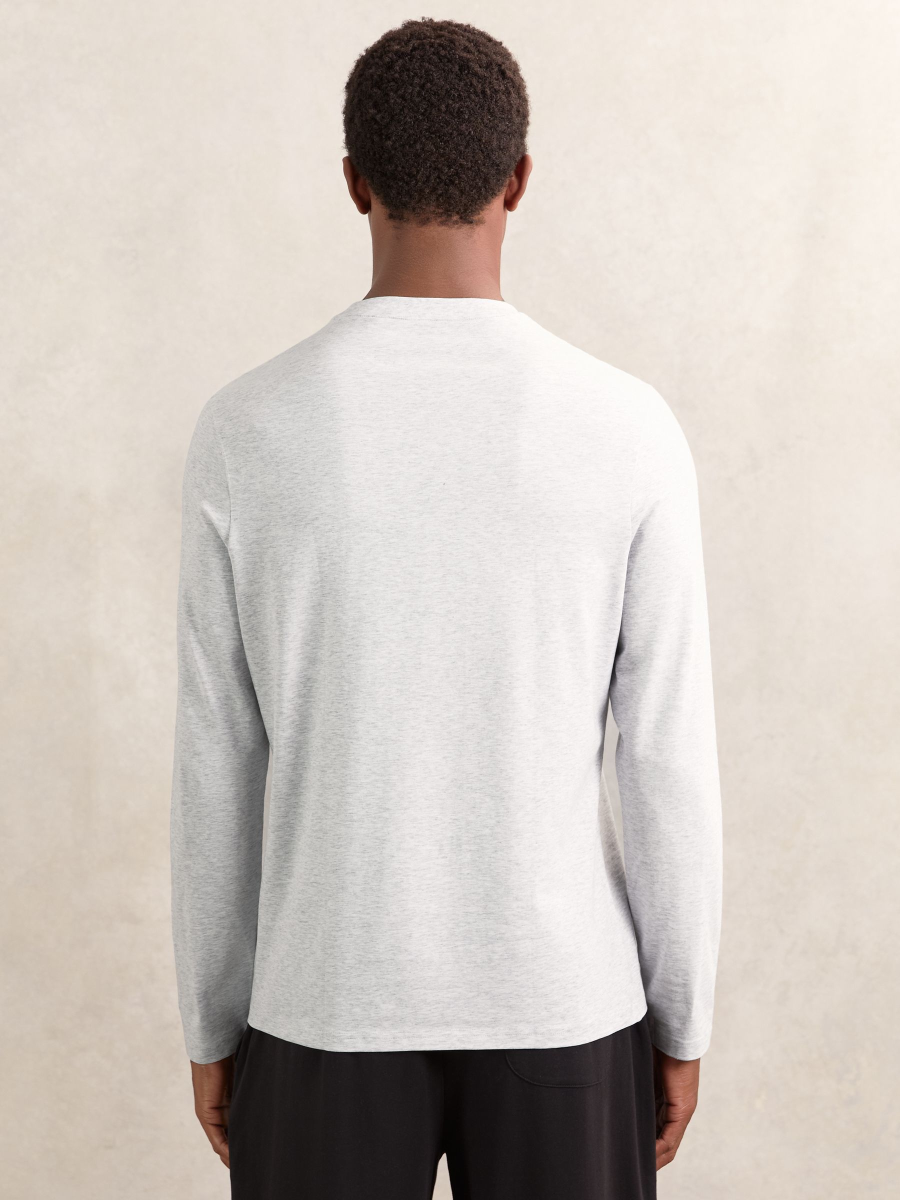 Stretch-Cotton Loungewear T-Shirt in Soft Grey - Image 4 of 5