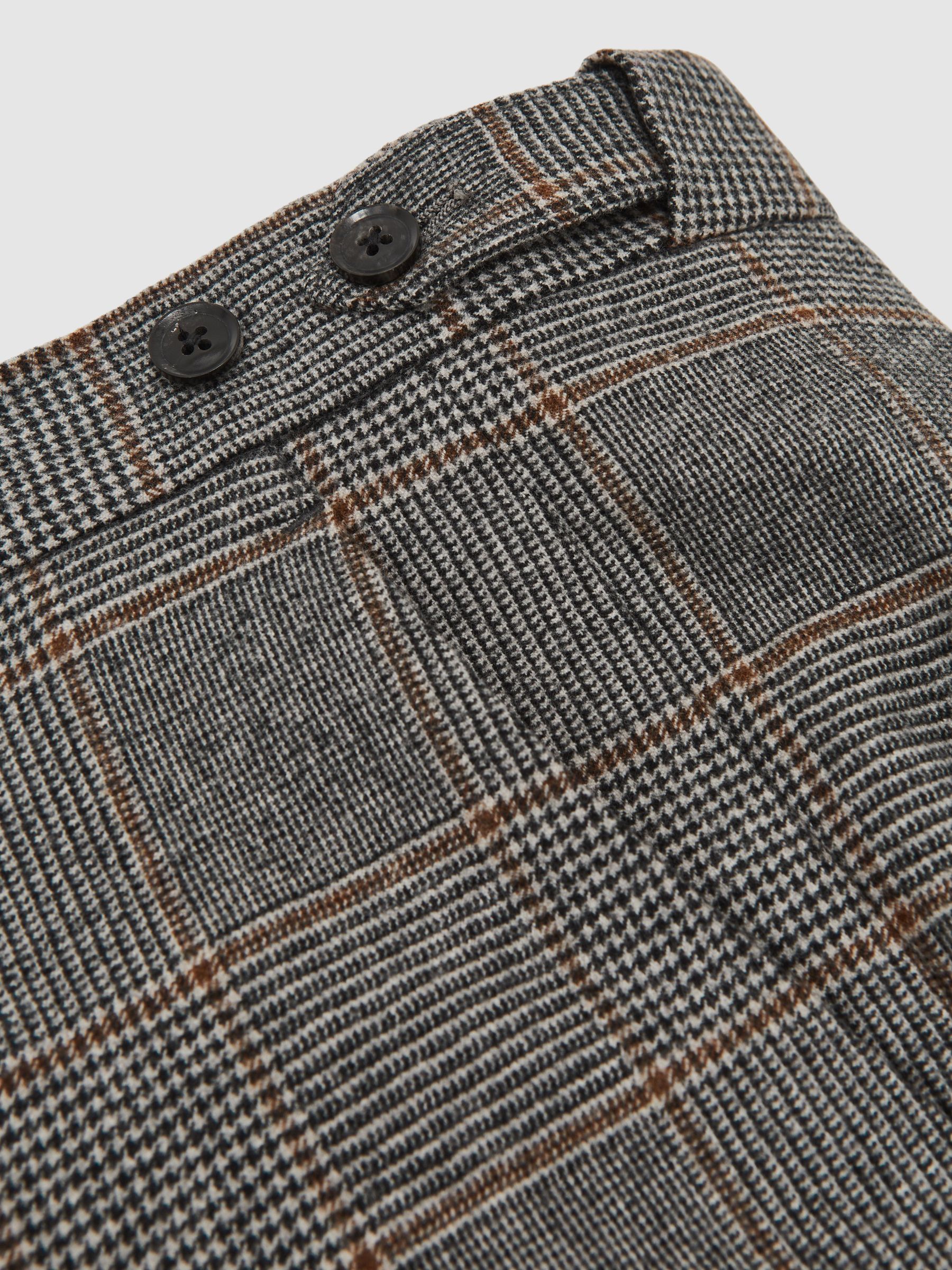 Wool Check Tailored-Fit Suit Trousers in Charcoal Grey - image 2