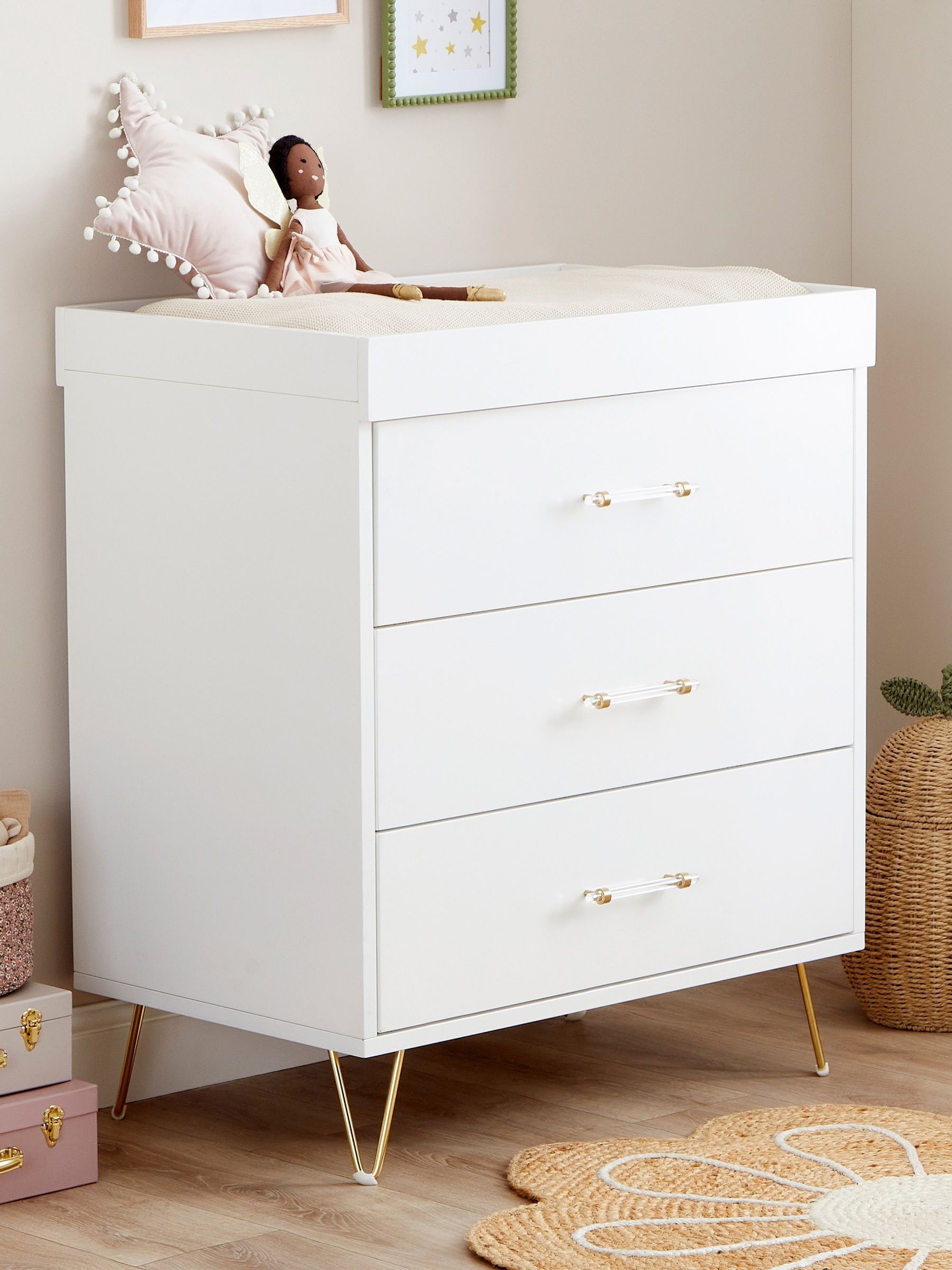 Babymore Acrylic Kimi XL Acrylic 3 Piece Nursery Furniture Set - Image 3 of 5