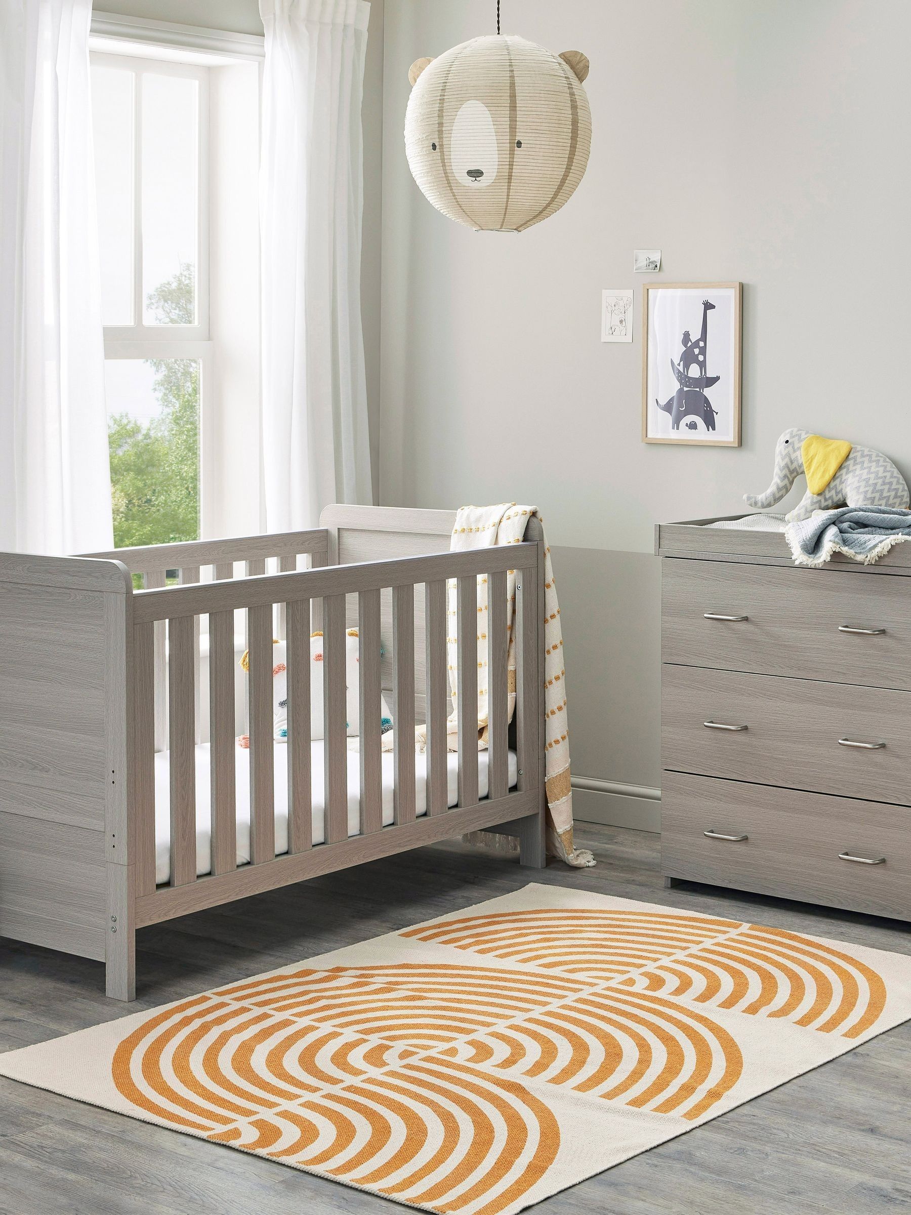 Babymore Grey Wash Caro Nursery Furniture Set 2 Piece - Image 1 of 5