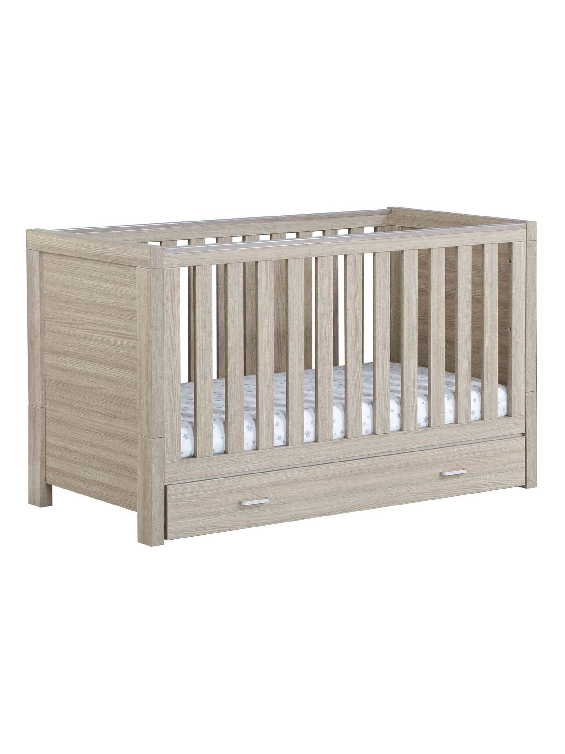 Babymore Oak Luno Cot Bed With Drawer - Image 4 of 4