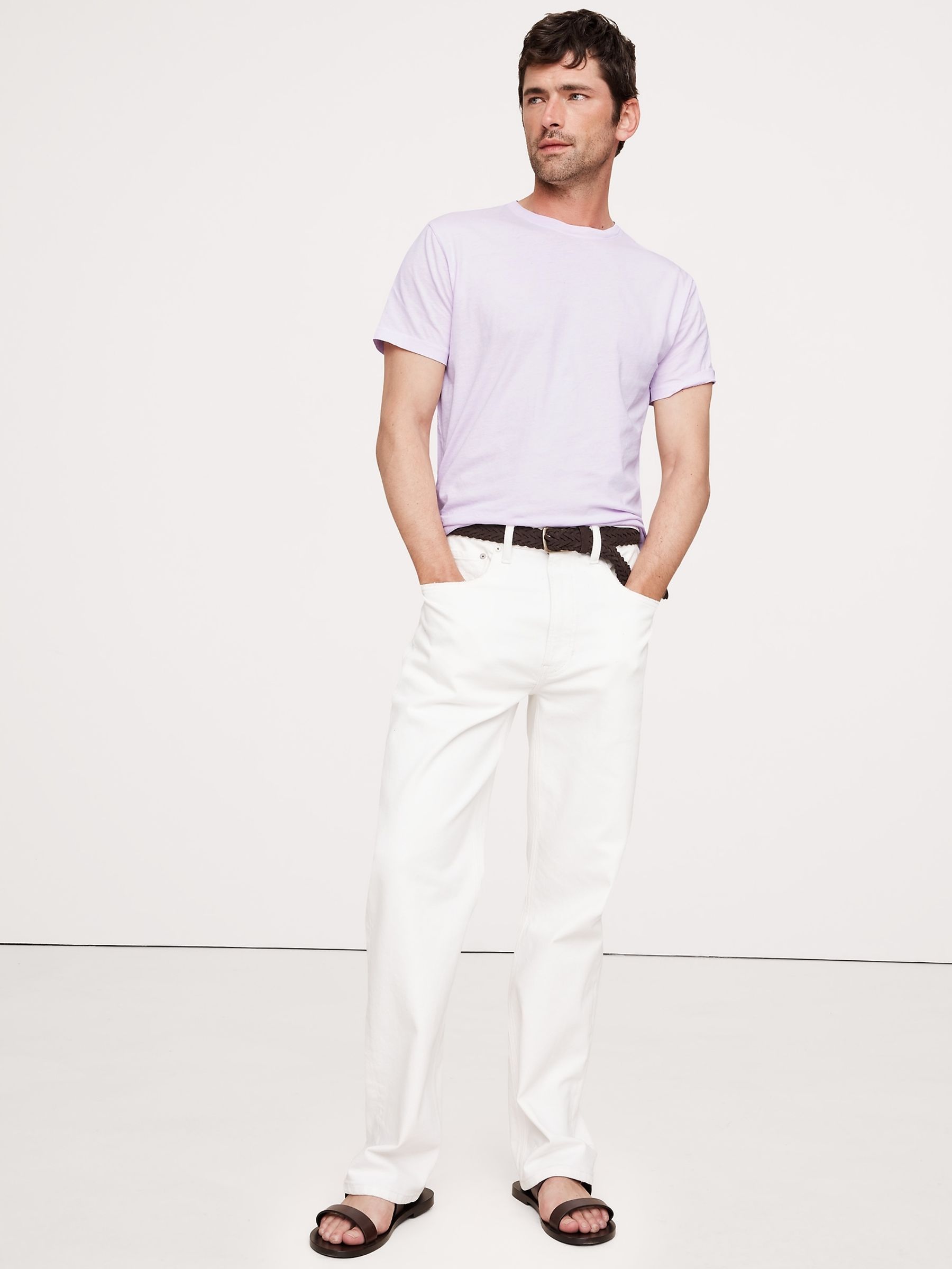 Banana Republic Purple Lightweight Cotton Crew-Neck T-Shirt - Image 1 of 1