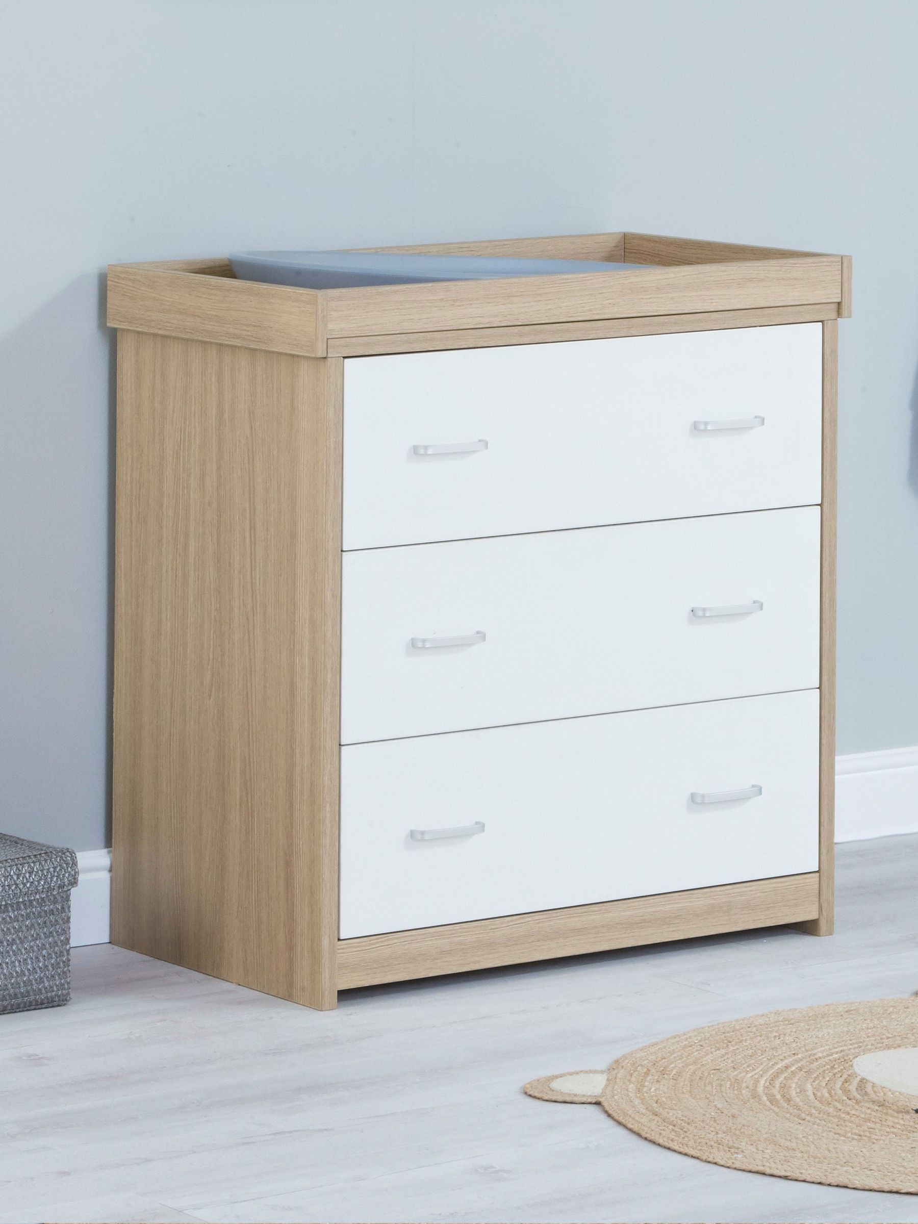Babymore Oak White 2 Piece Luno Furniture Set with Drawer - Image 3 of 4