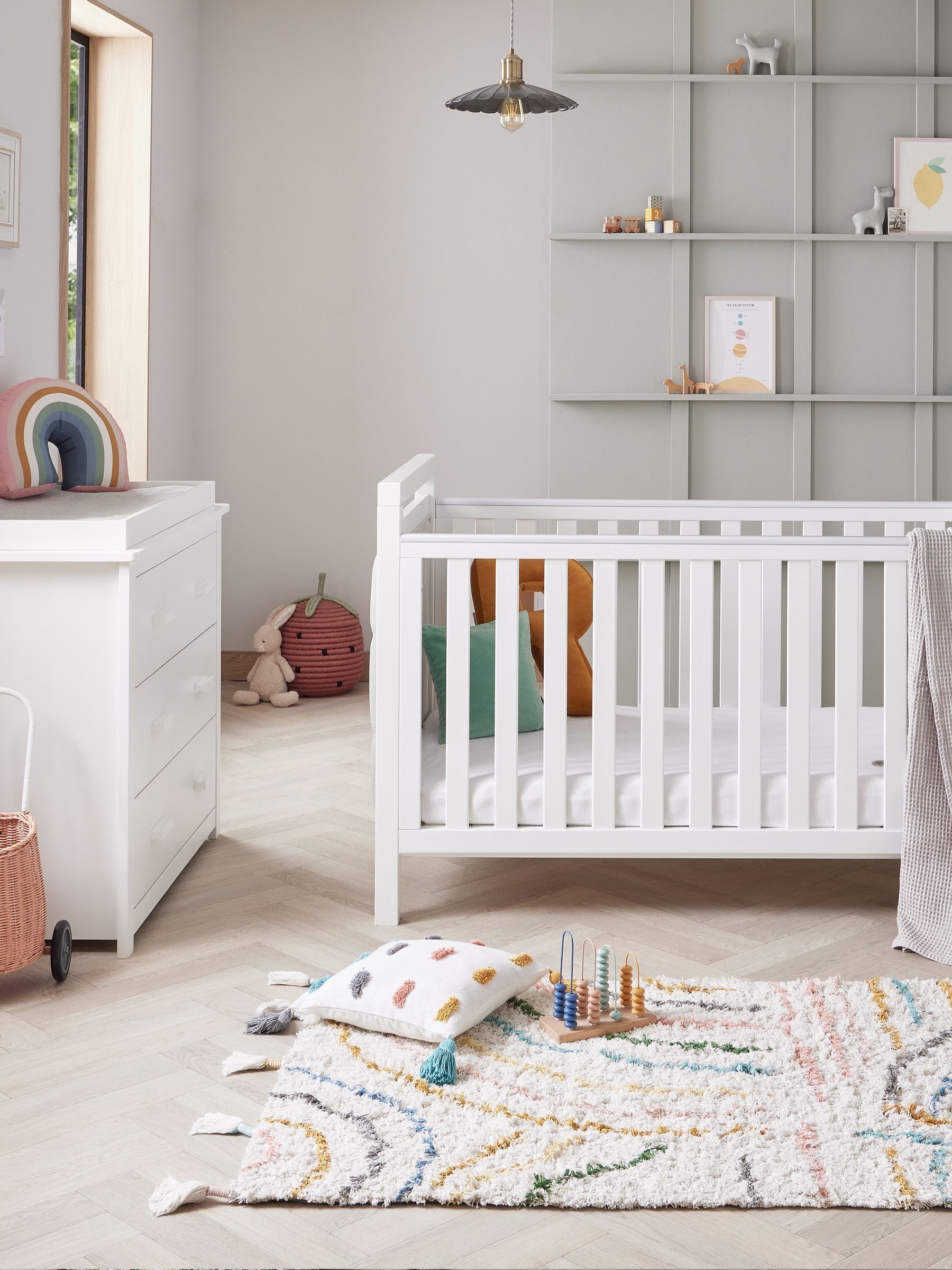 Babymore White Velvet Deluxe 2 Piece Furniture Set - Image 2 of 5