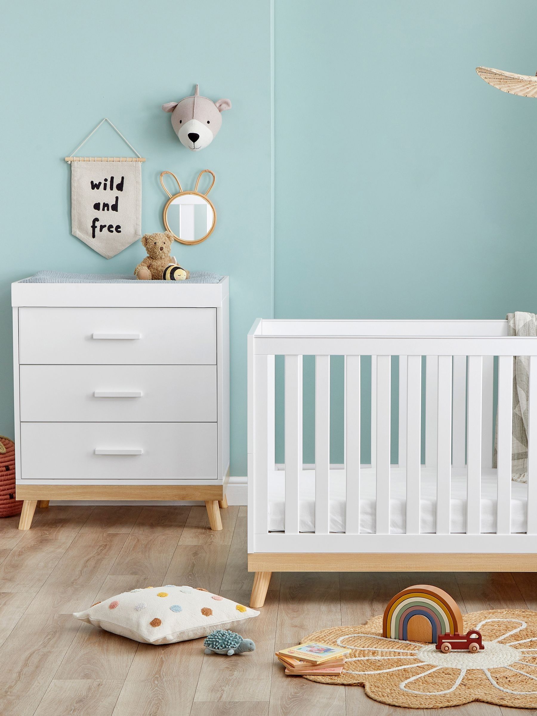 Babymore White Mini Mona Nursery Furniture Set 2 Piece - Image 2 of 5