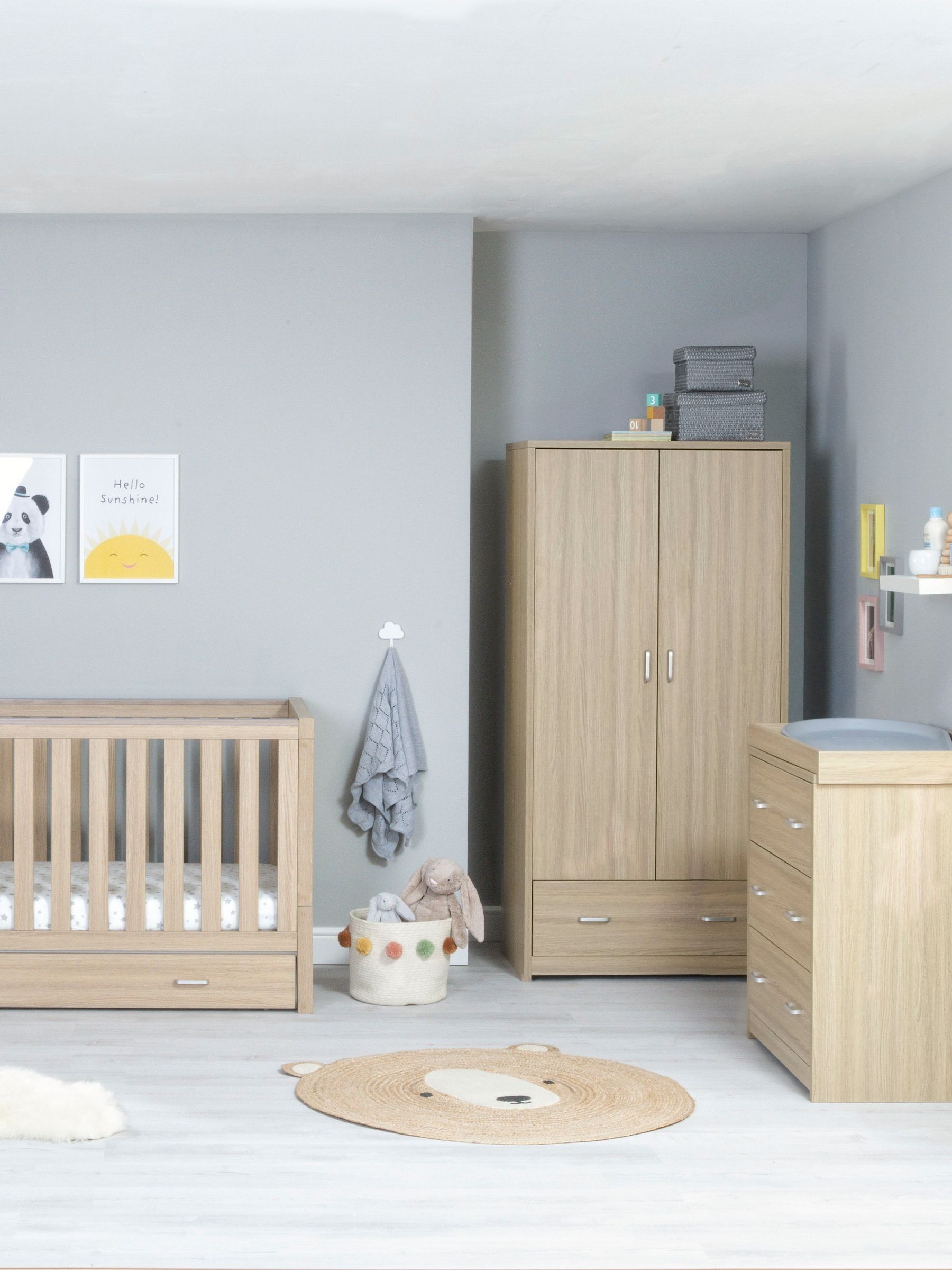 Babymore Brown Luno 3 Piece Furniture Set with Drawer - Image 2 of 6