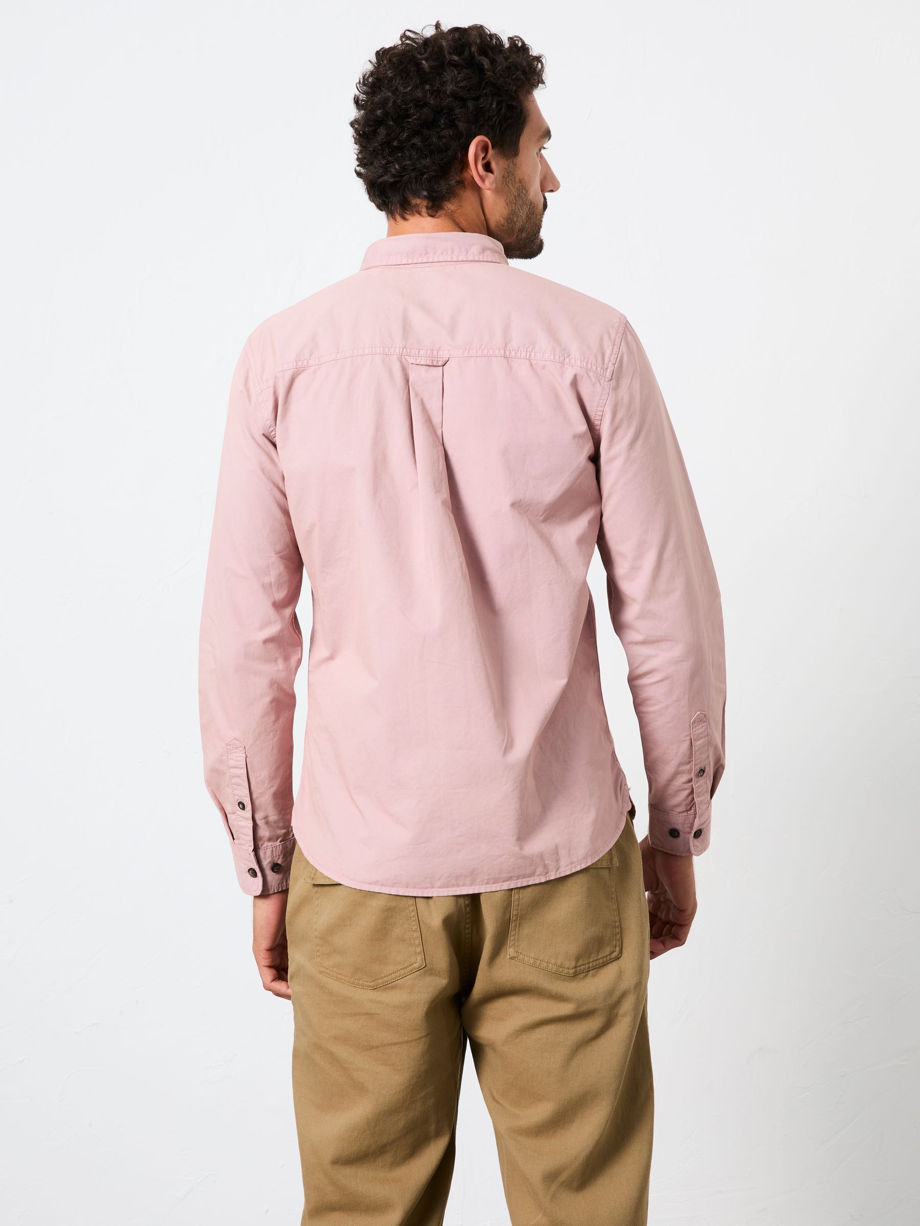 Marlow Pale Pink Long Sleeve Plain Shirt - Image 2 of 5