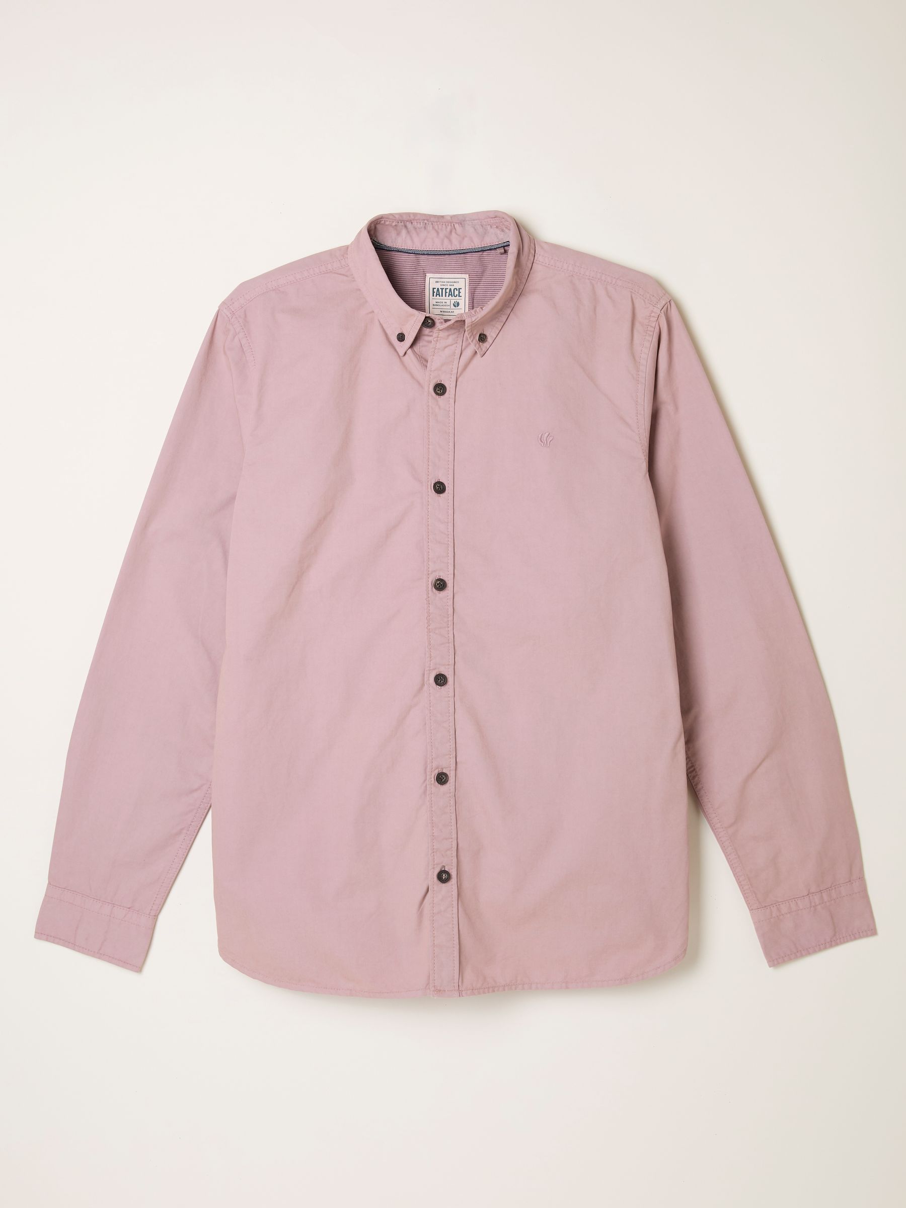 Marlow Pale Pink Long Sleeve Plain Shirt - Image 5 of 5
