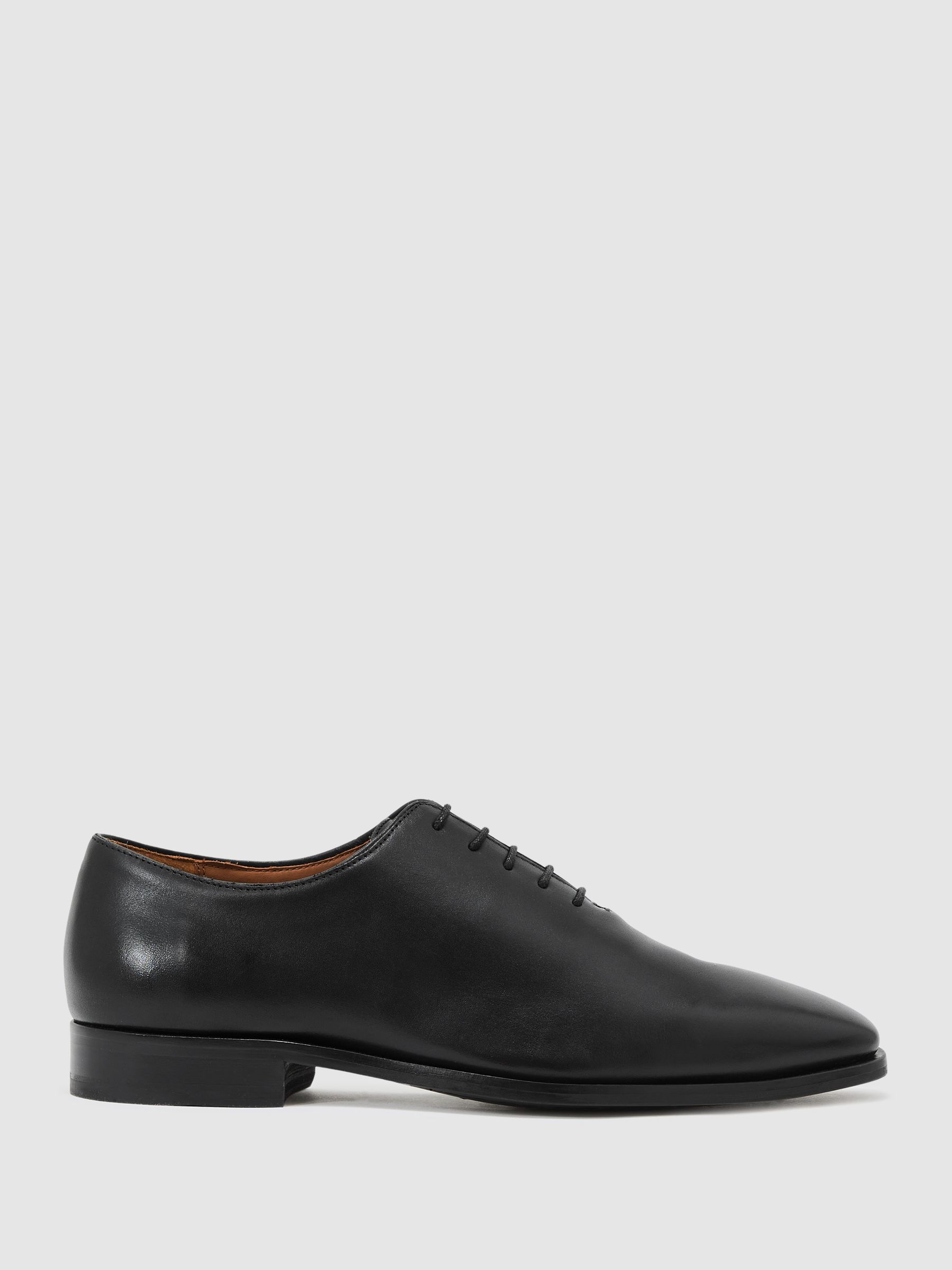Leather Lace-Up Oxford Shoes in Black - image 5