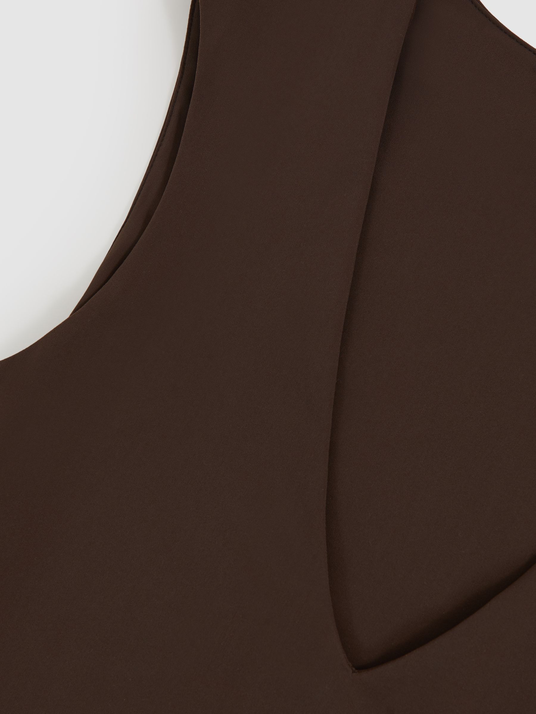 V-Neck Sleeveless Bodysuit in Chocolate Brown - image 2