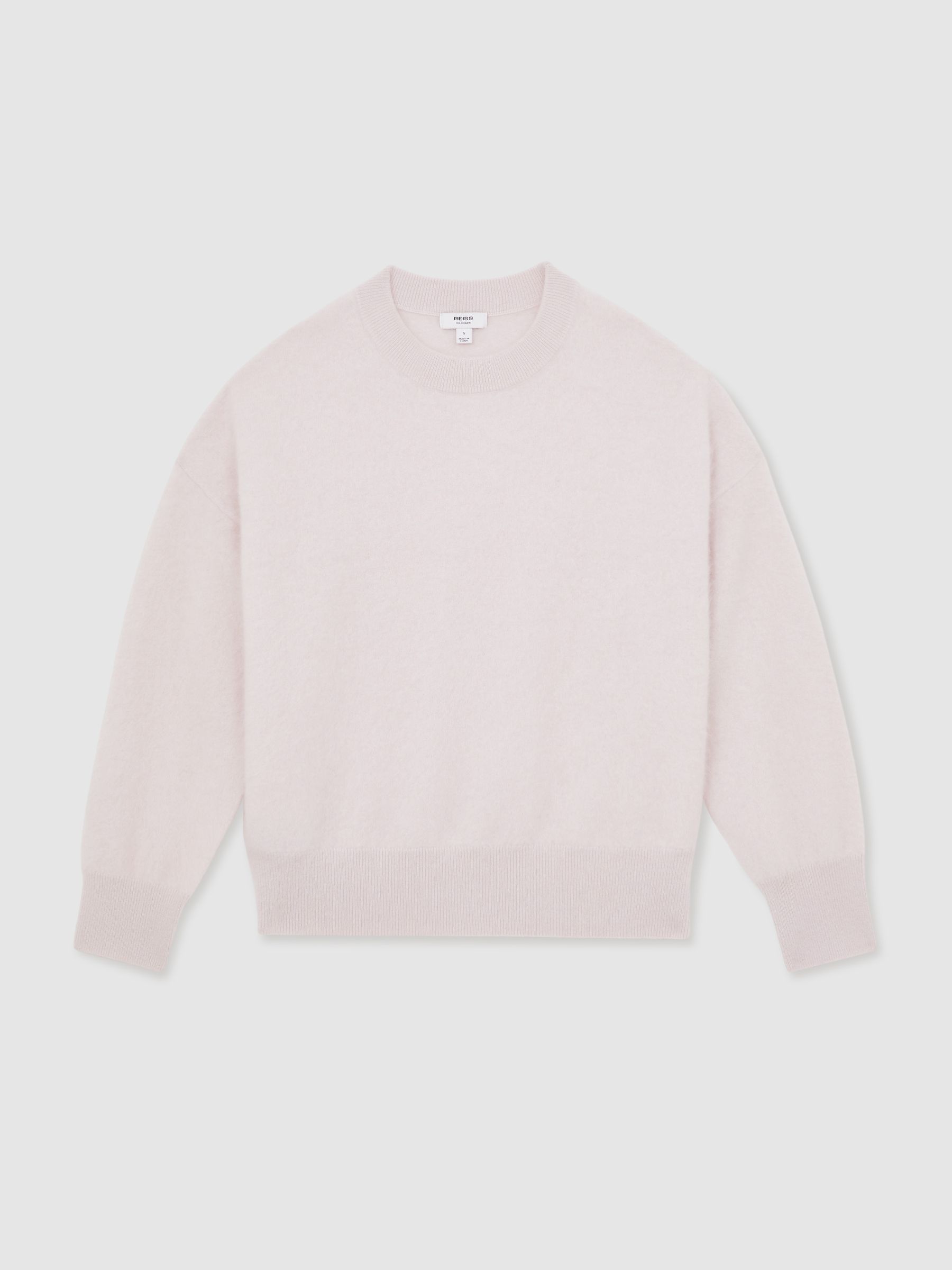 Brushed Cashmere Crew Neck Jumper in Pink - Image 2 of 6