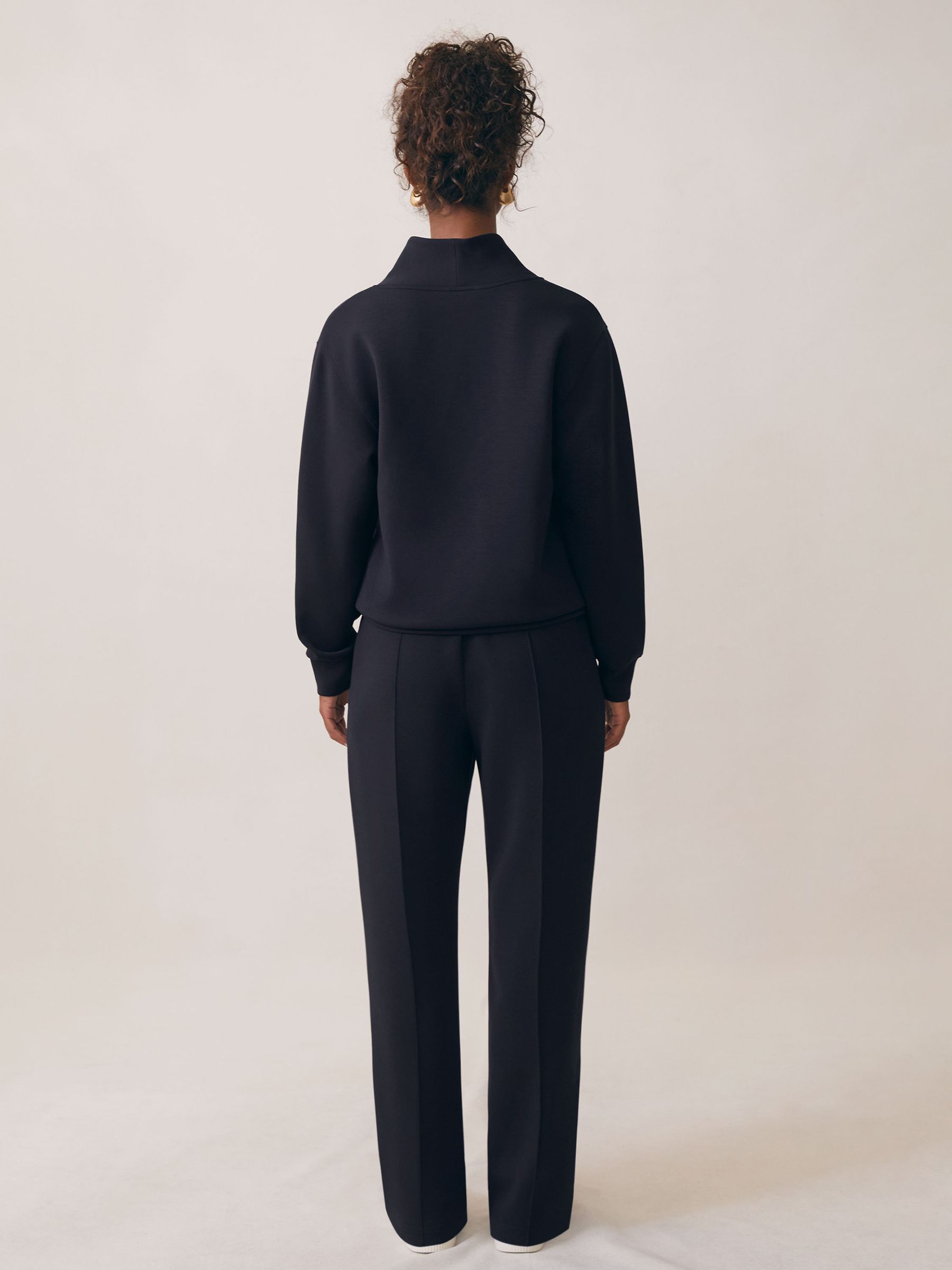 Premium Interlock Shawl-Neck Sweatshirt with Modal in Navy - image 5