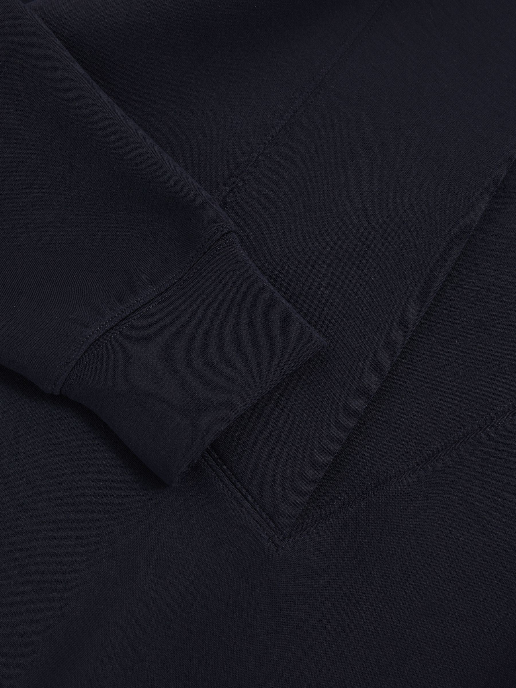 Interlock Shawl-Neck Sweatshirt with Modal in Navy - Image 5 of 5