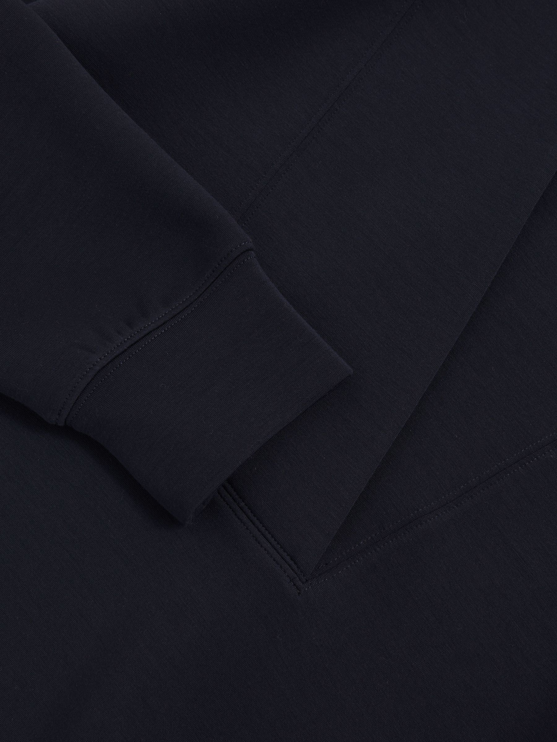 Interlock Shawl-Neck Sweatshirt with Modal in Navy - Image 6 of 6