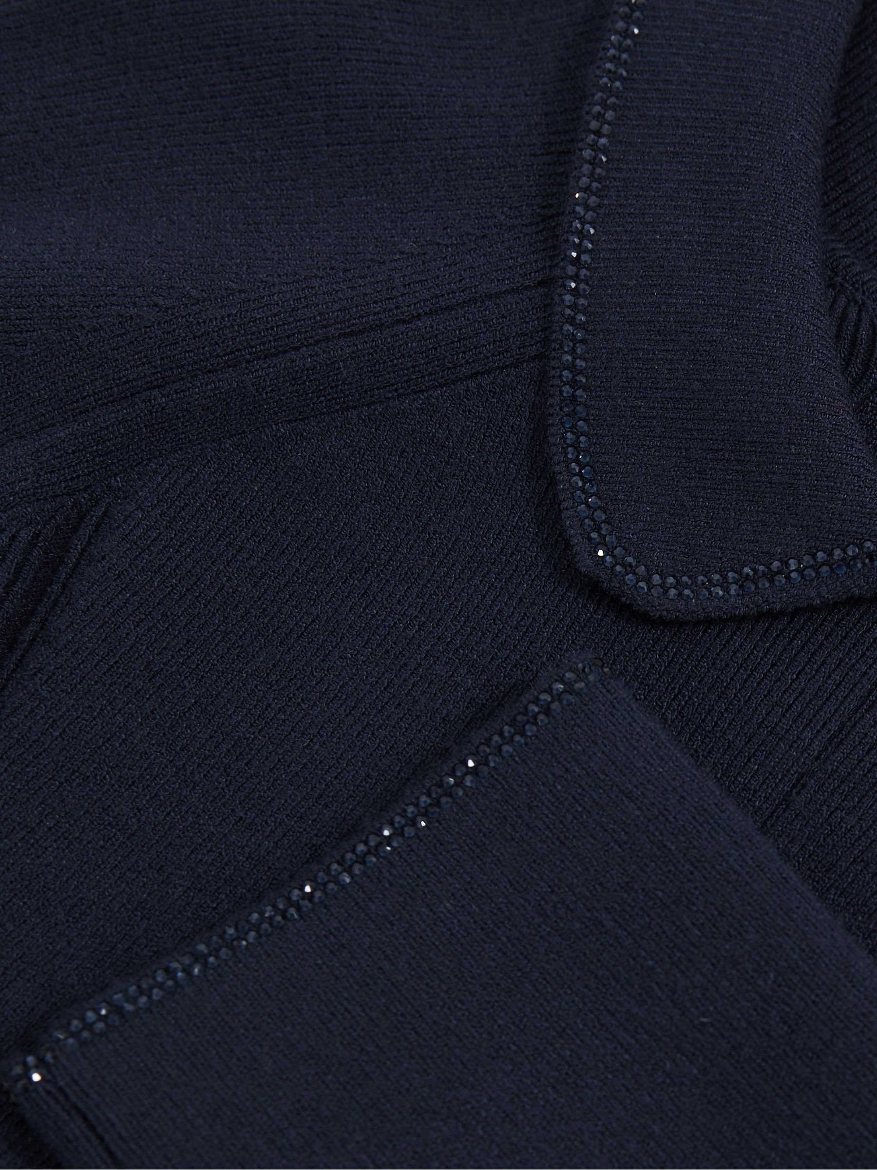 3-9 yrs Embellished Collar Knitted Dress in Navy - Image 4 of 4