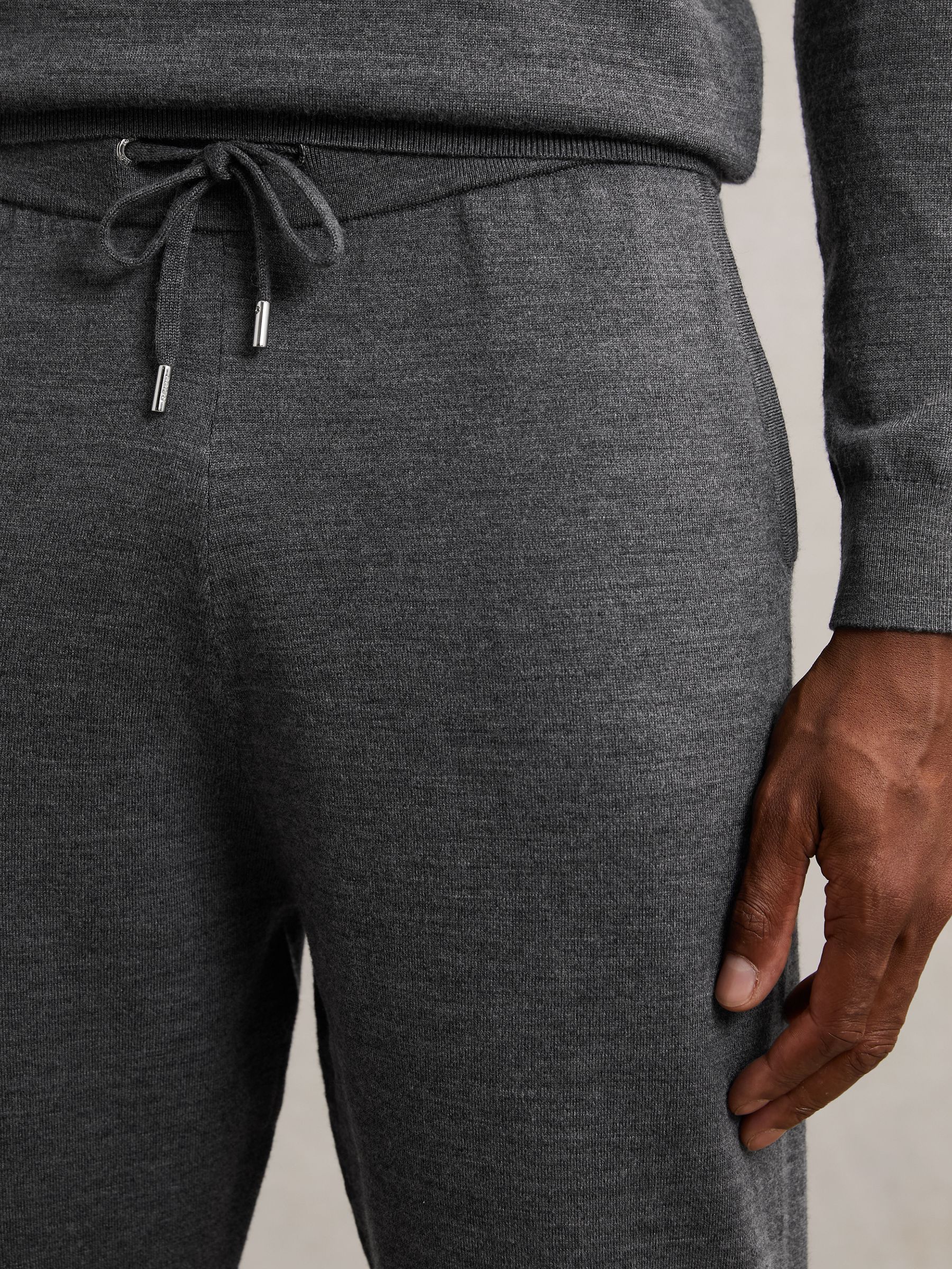 Merino Wool-Blend Cuffed Joggers in Derby Grey Melange - image 5